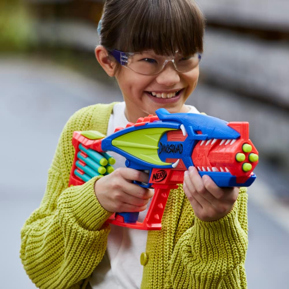 Thumbnail 2 de HASBRO Nerf Dinosquad Terrodak - Blaster a pompa a tema dinosauro con 4 dardi