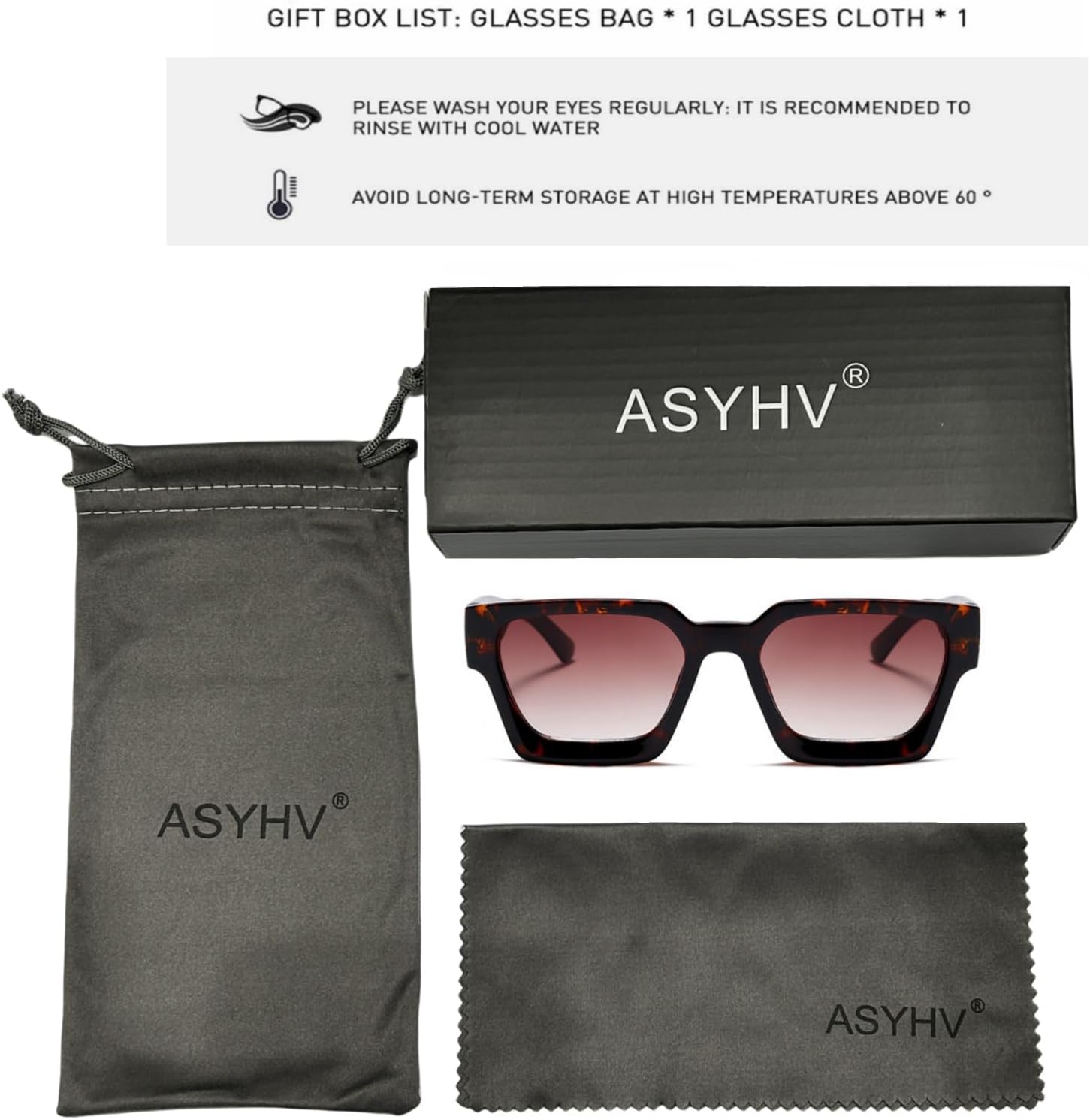 Thumbnail 6 de ASYHV Vintage Rechteckige Sonnenbrille – UV400 Schutz, Retro-Design mit modernem Touch