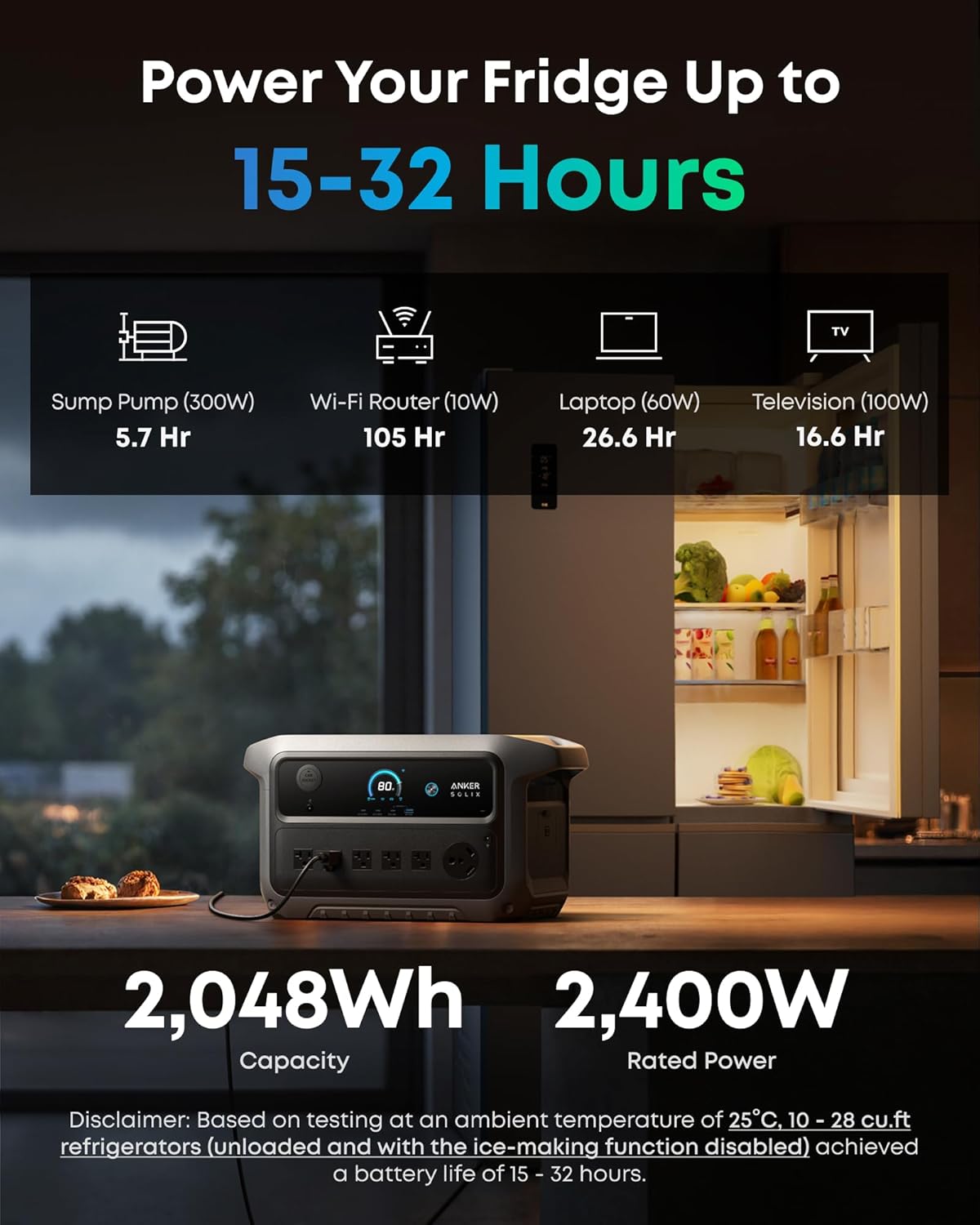 Detalle de Anker SOLIX C2000 Gen 2 A1783 Portable Power Station, 2,048Wh, 2,400W