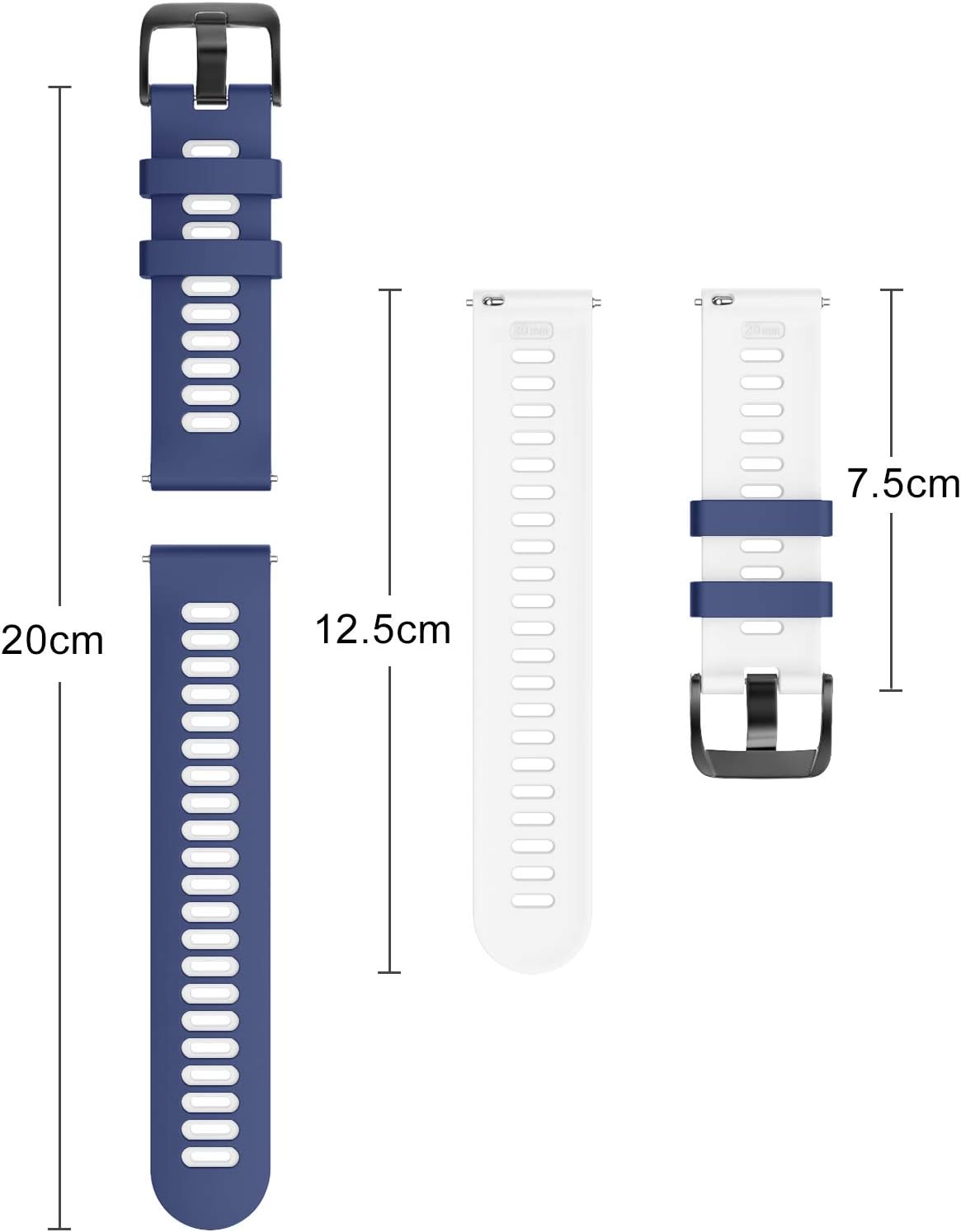 Thumbnail 5 de OVERSTEP 20mm Soft Silicone Strap for Garmin and Galaxy Watches