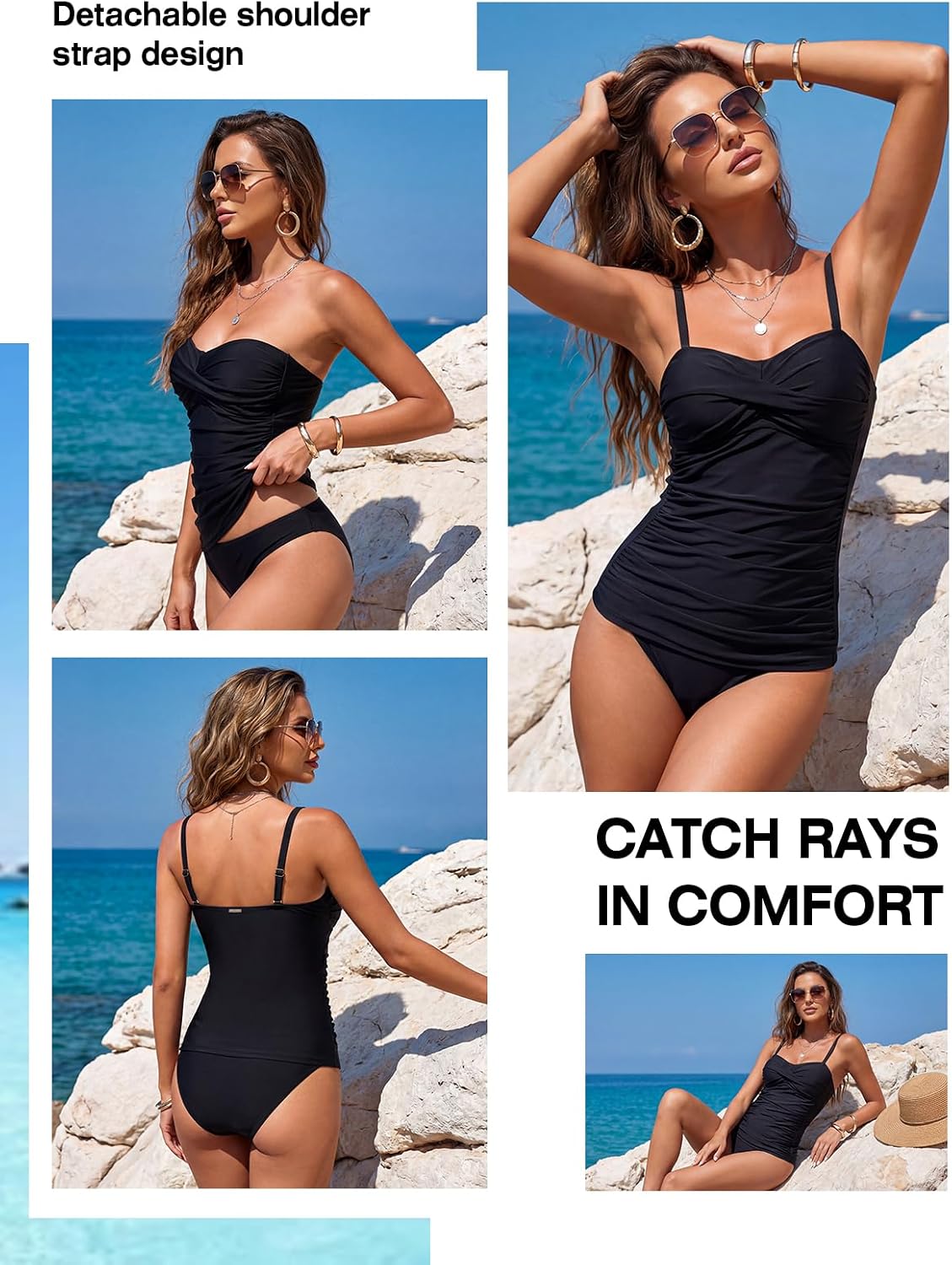 Thumbnail 2 de RELLECIGA Women's Ruched Tankini Top