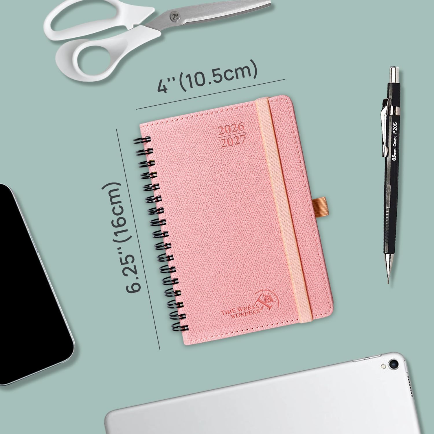Thumbnail 1 de POPRUN 2026-2027 A6 Academic Diary Week to View (16x10.5 cm) Soft Cover Spiral – Pink