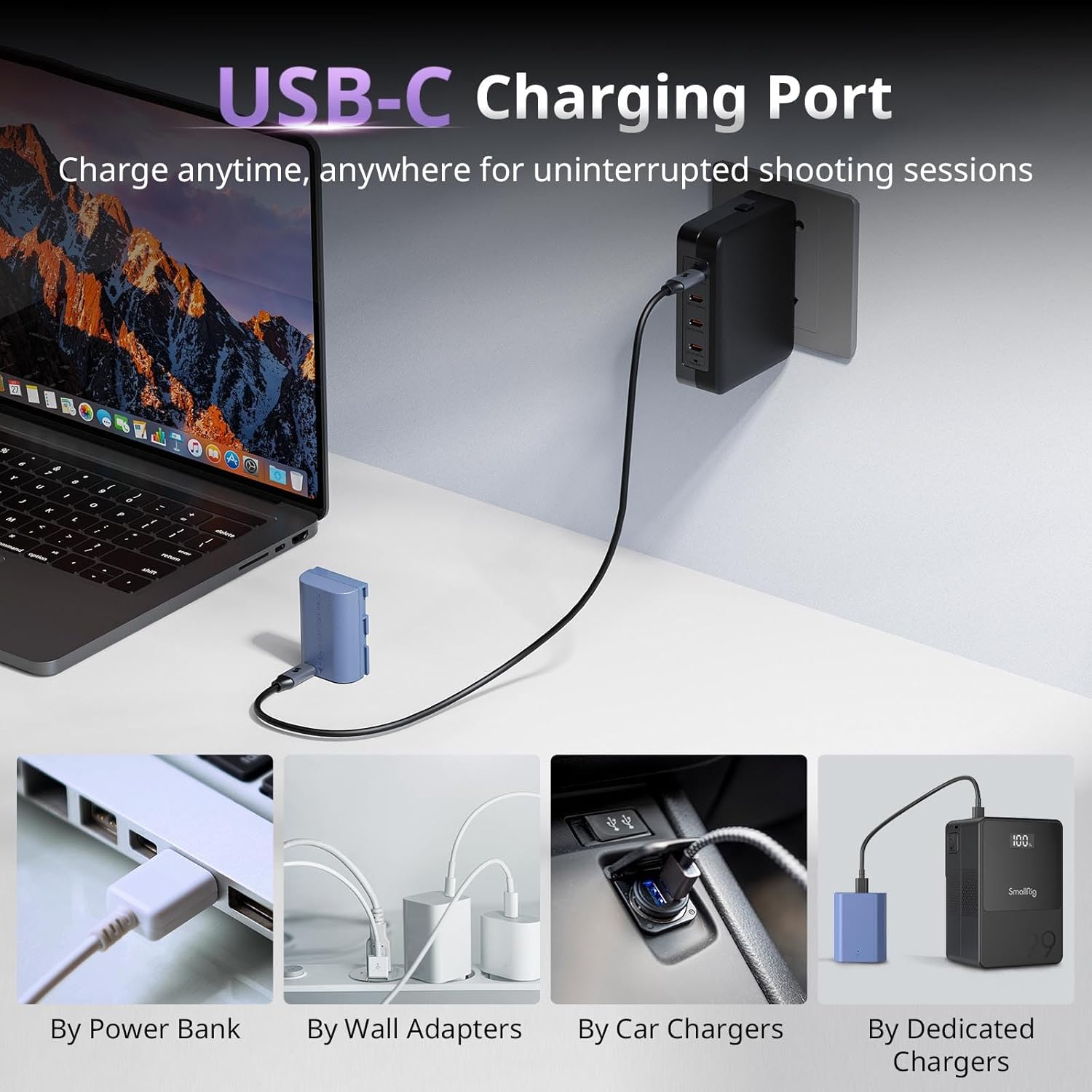 Thumbnail 4 de Batterie SMALLRIG LP-E6P 2520 mAh USB-C compatible Canon (remplacement LP-E6P)