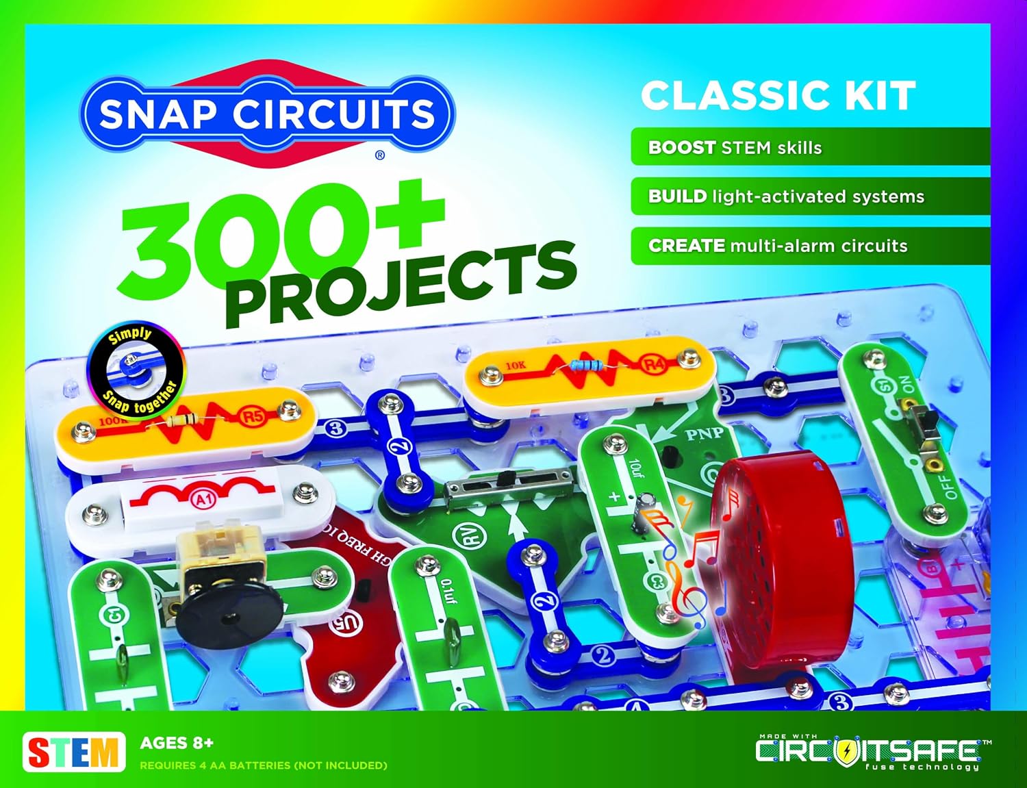 Detalle de Snap Circuits Classic SC-300 electronics kit — 300 projects 🧩
