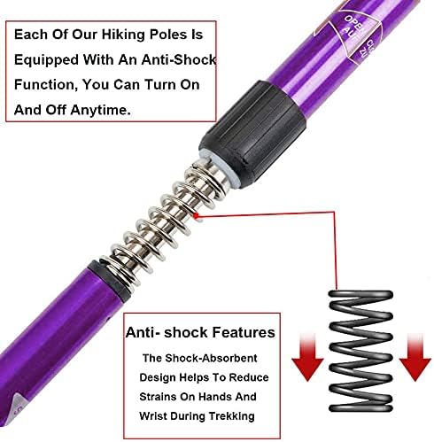 Thumbnail 3 de Aihoye Hiking & Trekking Poles (2-Pack) Collapsible, Lightweight, Anti-Shock, Adjustable Walking Sticks