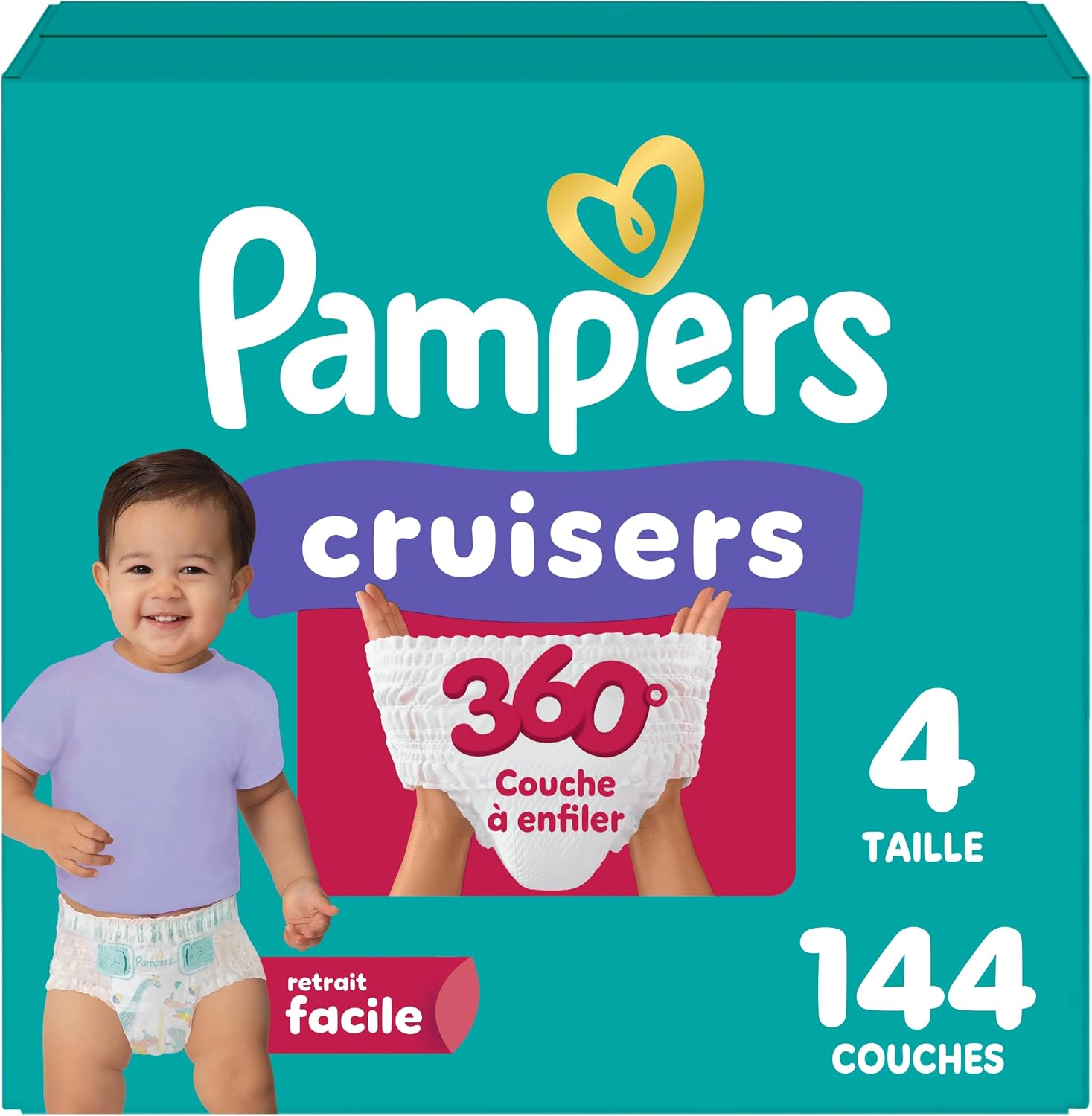 Detalle de Pampers 37000716679 Cruisers 360 Pull-On Diapers, Size 4, 144 Count