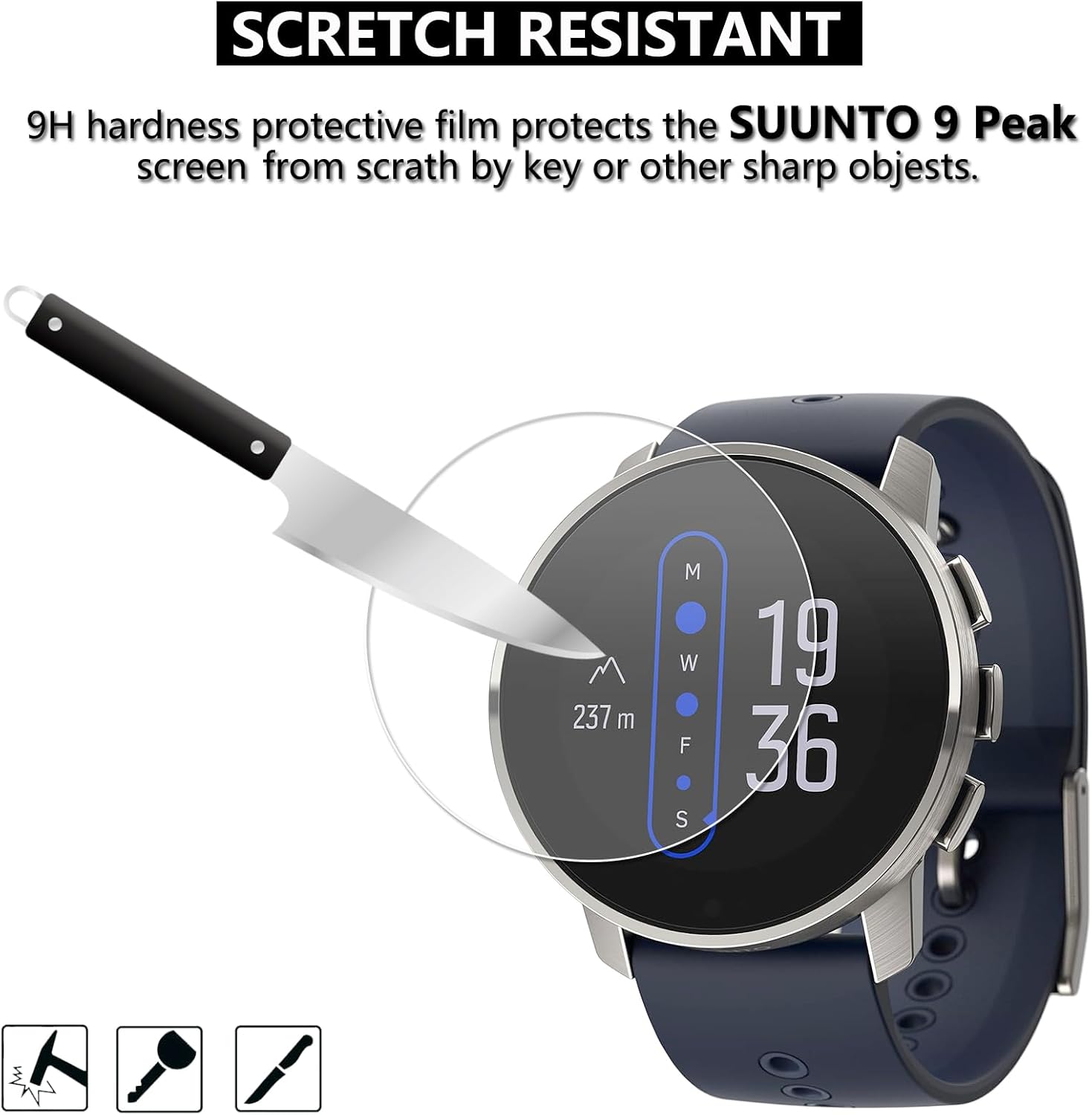 Detalle de Lusee Screen Protector for Suunto 9 Peak—Tempered Glass, 3-Pack