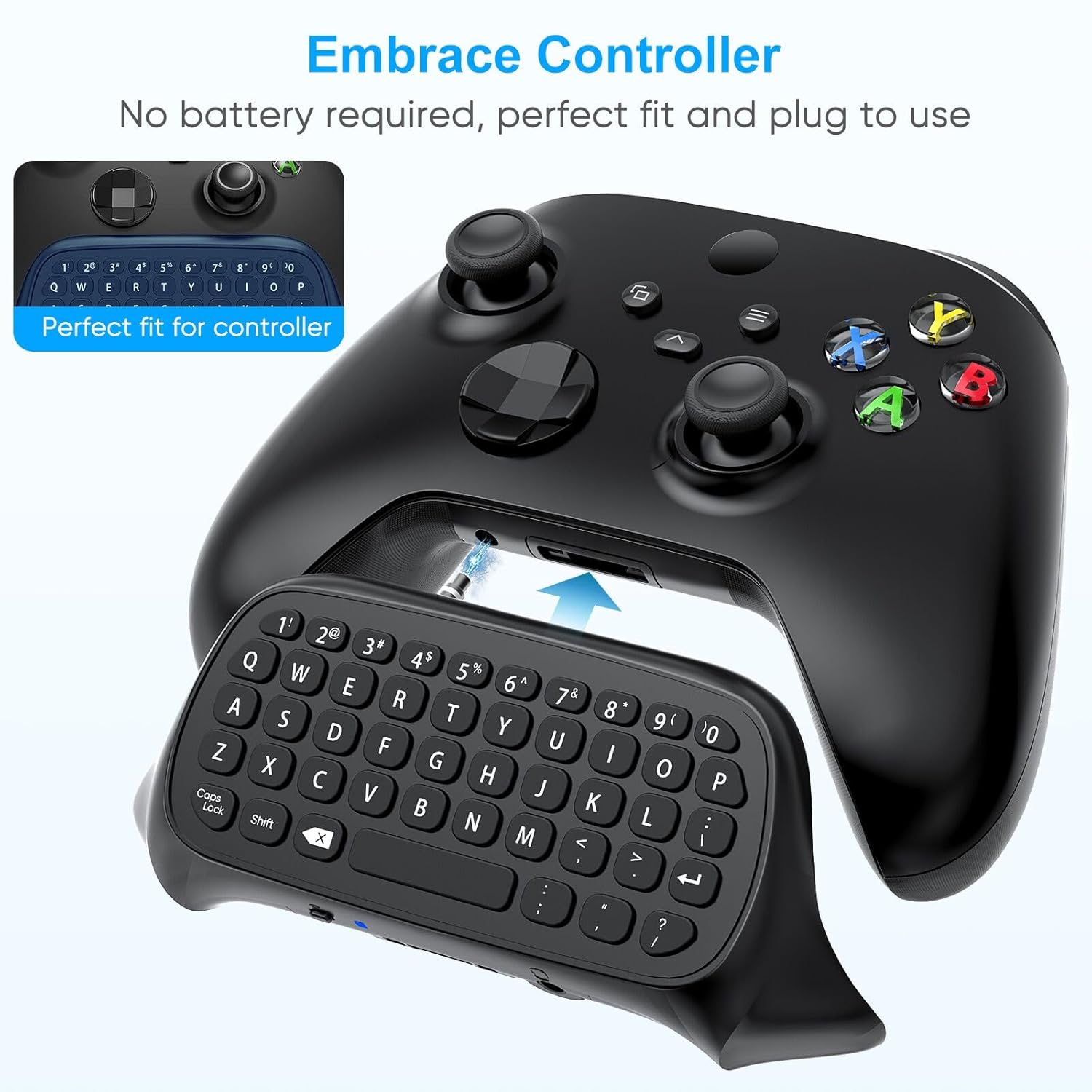 Detalle de Auarte Xbox Controller Keyboard Chatpad (Black) for Series X/S, One, Elite One/2