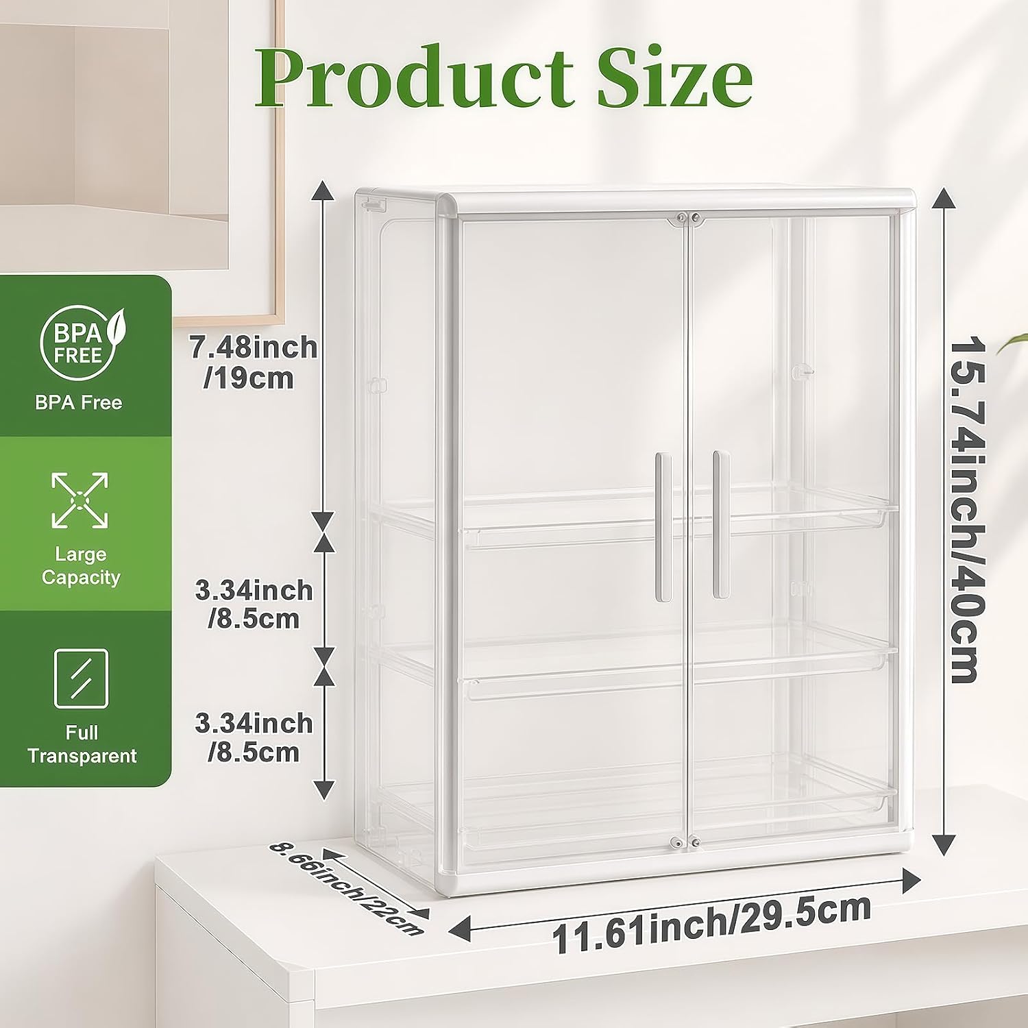 Detalle de Gifhomfix GF-BYST-DOU Baby Bottle Organizer with 3 Tiers and Magnetic Doors