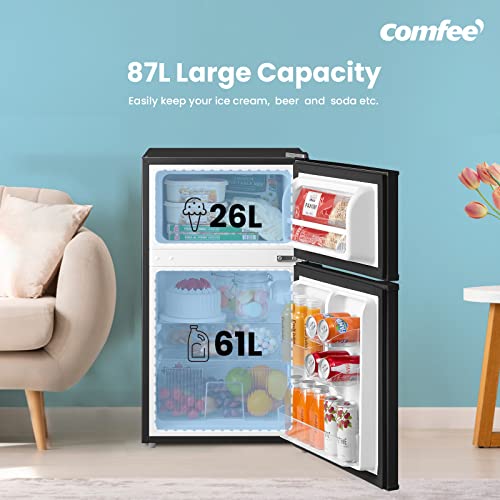 Detalle de COMFEE' 87L Under Counter Fridge Freezer, Reversible Door (RCT87BL2(E))