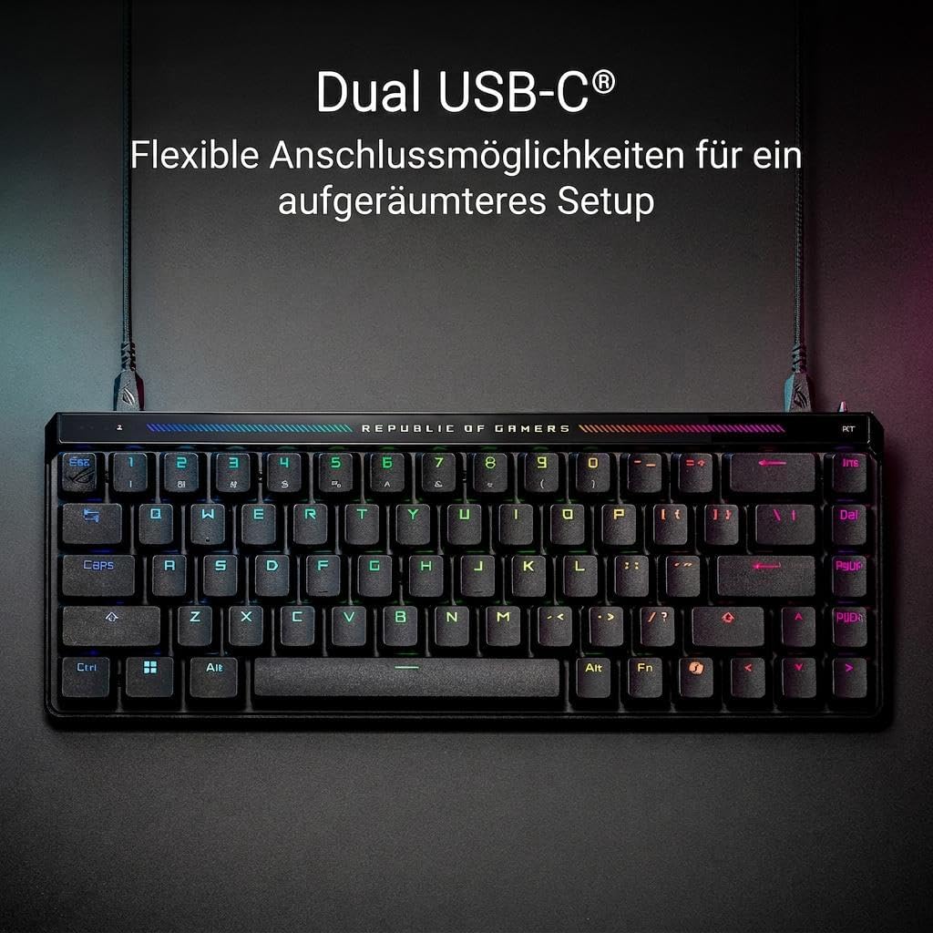 Thumbnail 6 de ASUS ROG Falchion Ace HFX analoge Gaming-Tastatur (DE QWERTZ, 65%, ROG HFX Magnetic, Touch-Panel, 2× USB‑C)