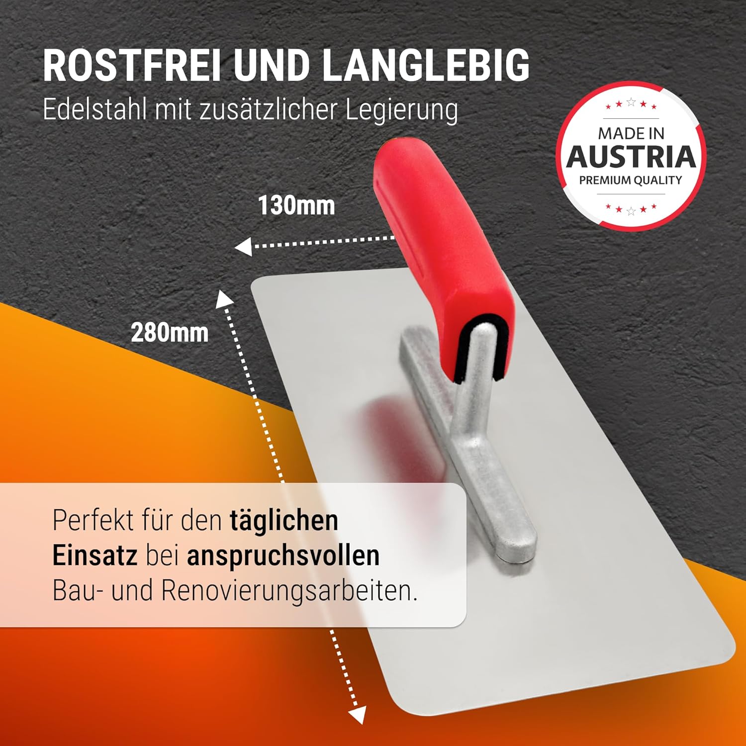 Detalle 2 de WERKFIT Glättekelle 280x130 mm für präzises Glätten