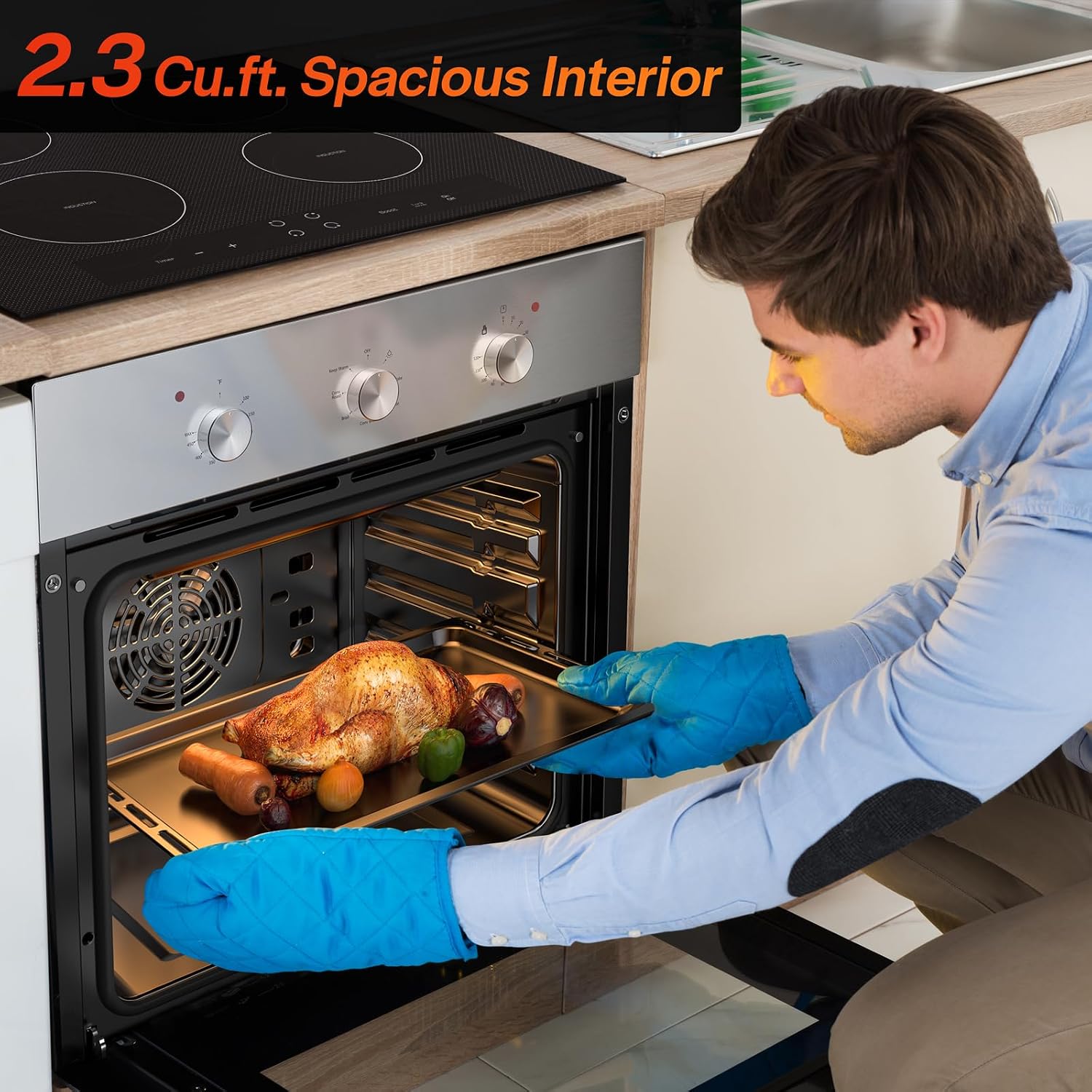 Thumbnail 5 de Empava 24-Inch 2.3 Cu. Ft. Electric Convection Wall Oven, Stainless Steel