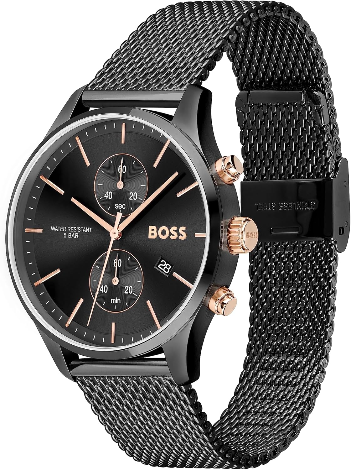 Thumbnail 1 de BOSS Orologio Cronografo al Quarzo da Uomo 42 mm – Collezione ASSOCIATE con Bracciale in Acciaio Inossidabile IP Nero