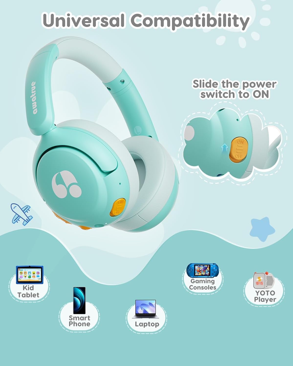 Thumbnail 5 de awatrue Kids Headphones 75H Playtime