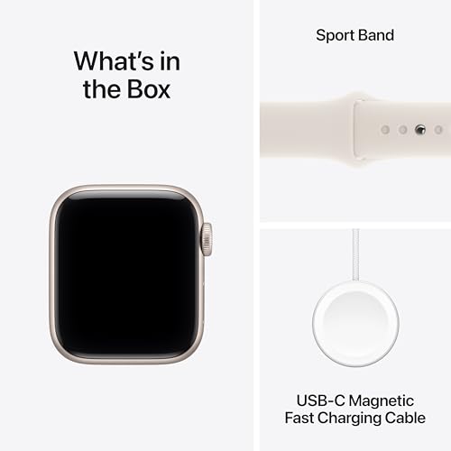 Detalle de Apple Watch SE 3 (GPS, 40mm) with Starlight Aluminum & Sport Band: A Practical Fitness & Health Smartwatch
