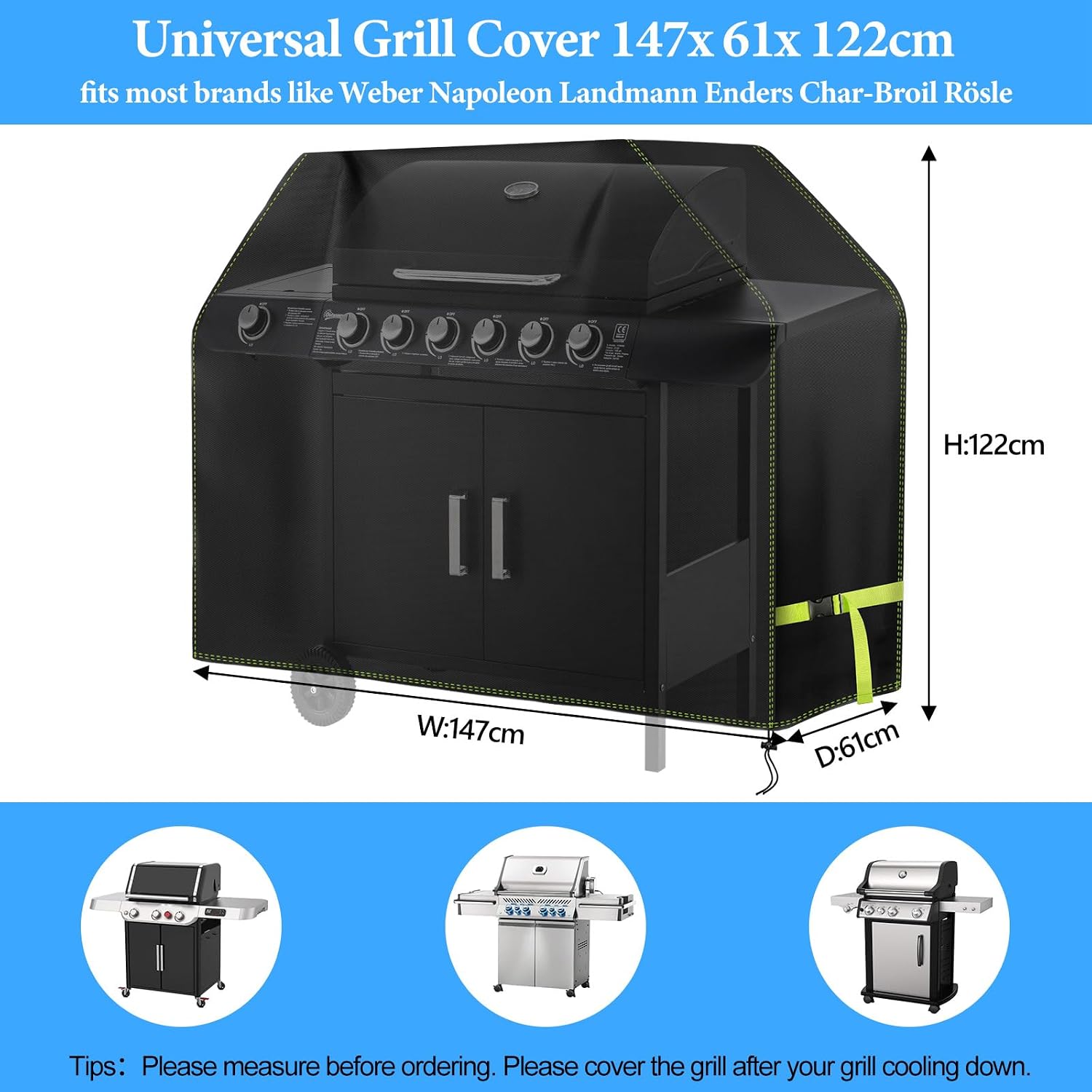 Detalle 2 de VDISRR Copertura Barbecue 147×61×122 cm impermeabile 🌧
