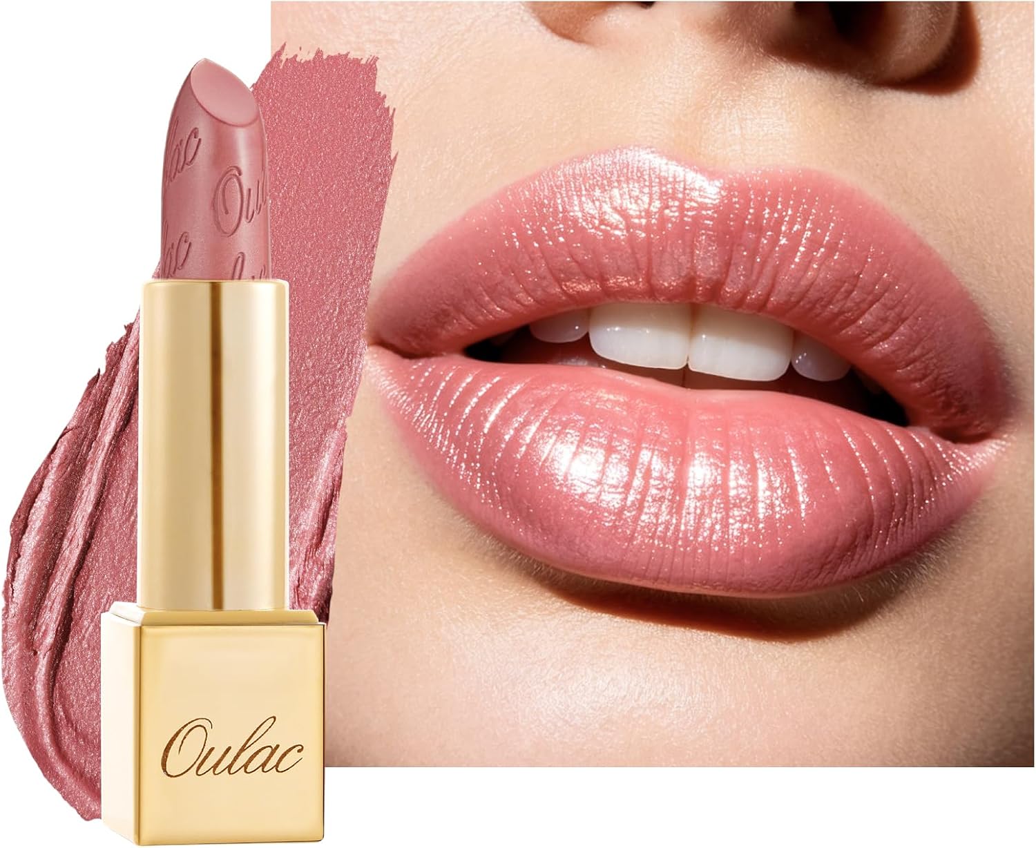 Detalle de Oulac Rossetto Metallizzato Lucido Rosa 3D “13 Baby Angel” – rossetto glitter senza profumo, vegan