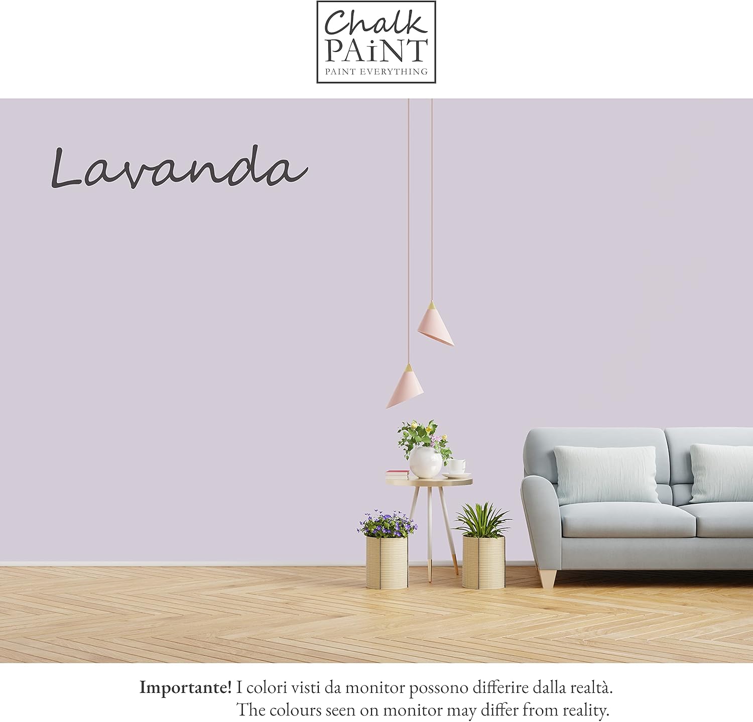 Detalle de Chalk Paint Everything Lavanda (Lavendel) – 750 ml, wasserbasierte Kreidefarbe für Shabby-Chic Möbel und Recycling-Projekte