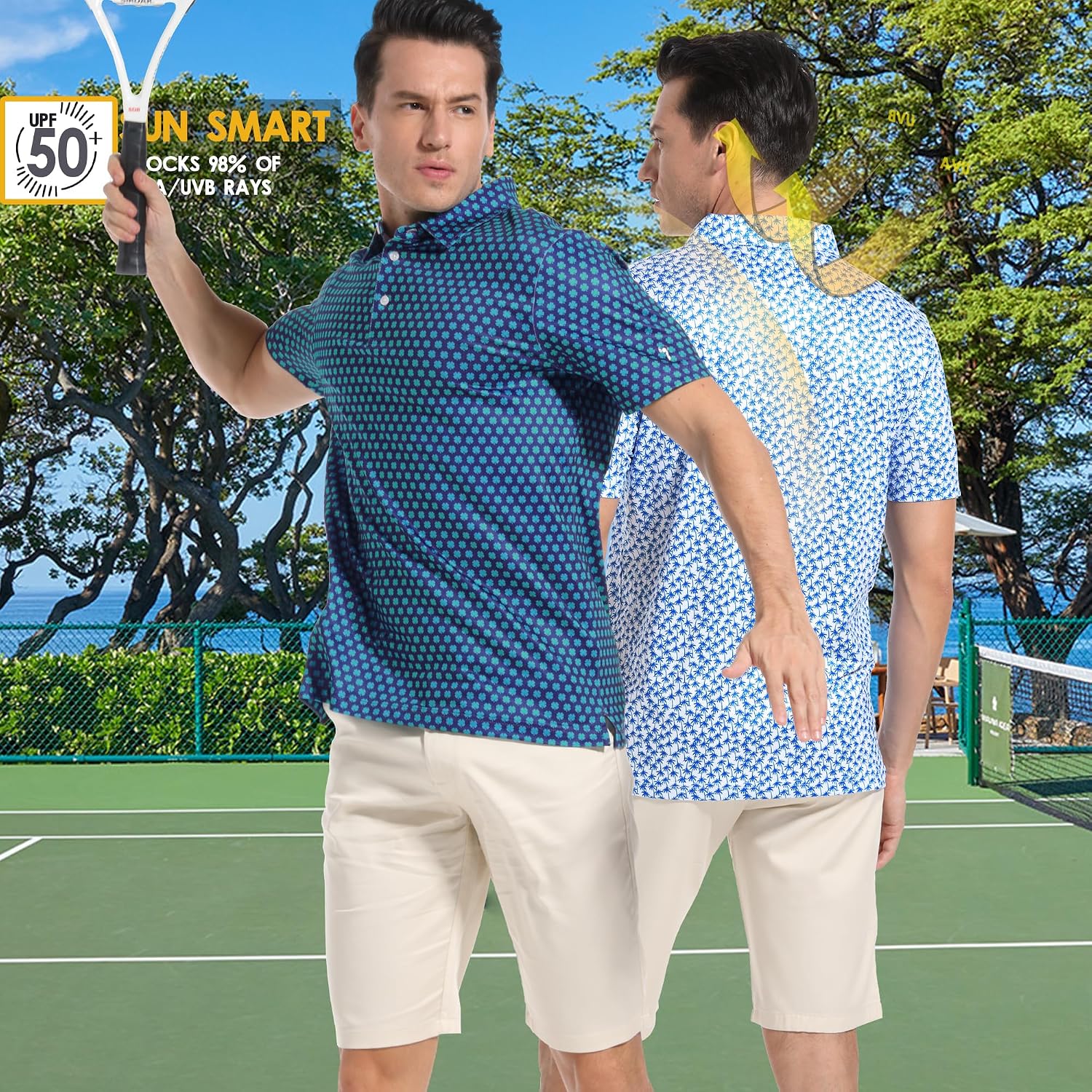 Thumbnail 6 de Men's Golf Polo Shirt in Polyester Spandex