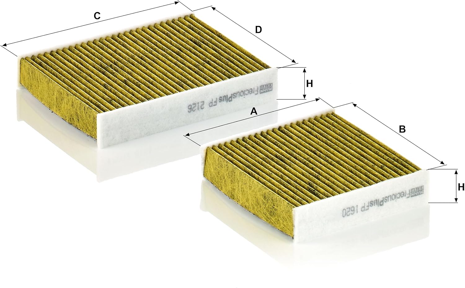 Detalle de MANN-FILTER FP 21 000-2 Filtro aria cabina – set da 2, FreciousPlus biofunzionale