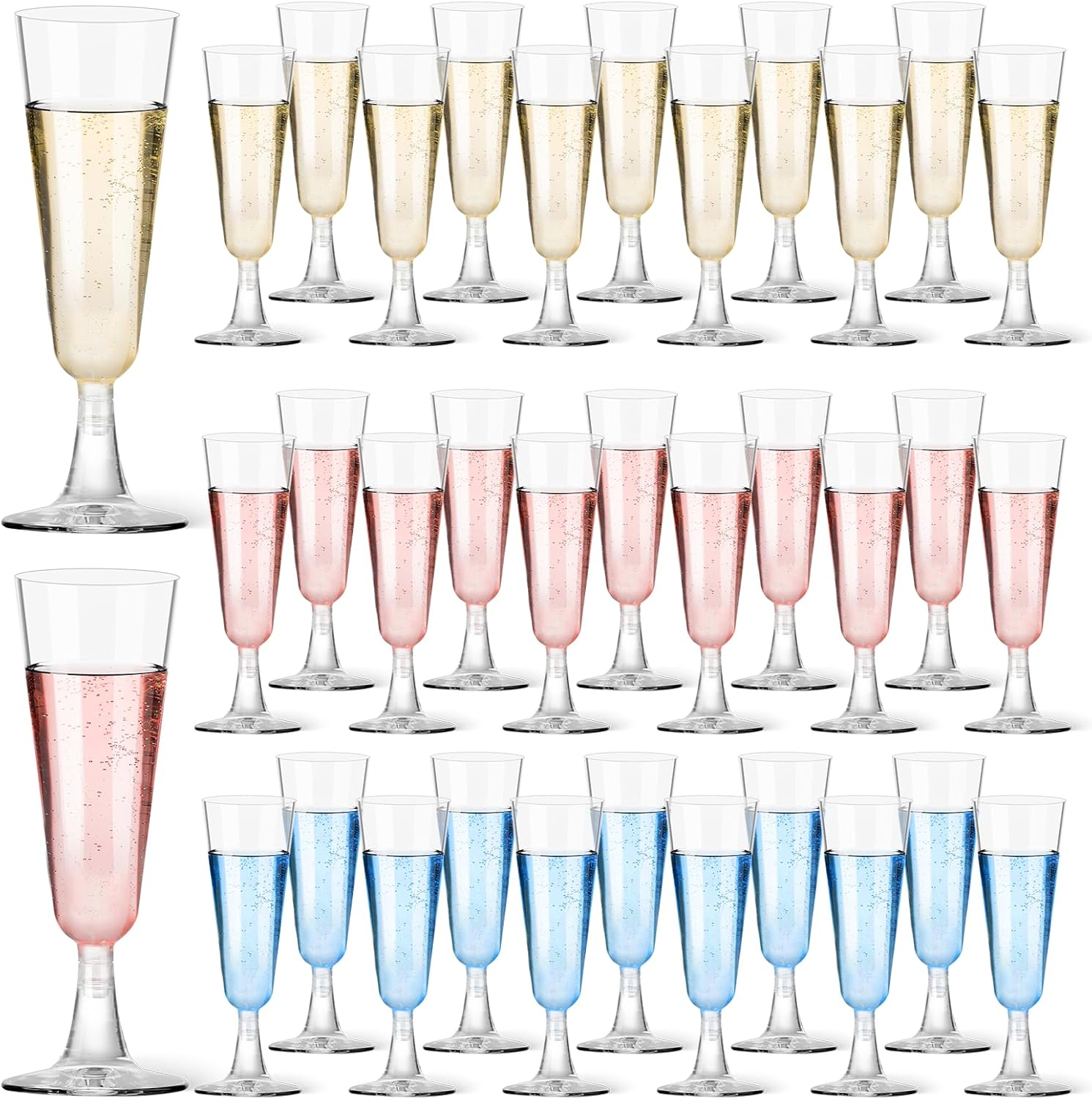 Detalle de GuanQiao 40-Pack Champagne Flutes 5.5oz 🥂