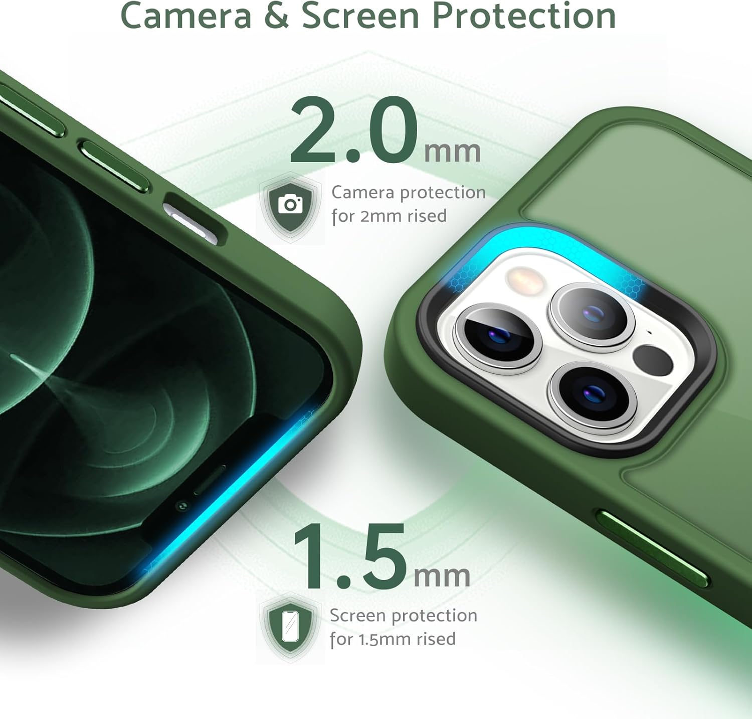 Thumbnail 5 de Anqrp Matt Kada Serie für iPhone 12 Pro Max Hülle – dünn, magnetisch und matt Grün (mit MagSafe Kompatibilität)