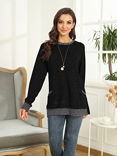 Detalle 2 de iChunhua Women’s Long Sleeve Crewneck Top with Pockets S-XXL