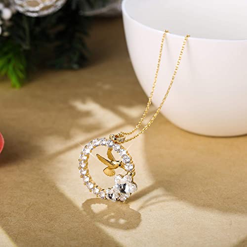 Thumbnail 5 de Finrezio Collier Pendentif Colibri Plaqué Or 18 Carats – édition féminine