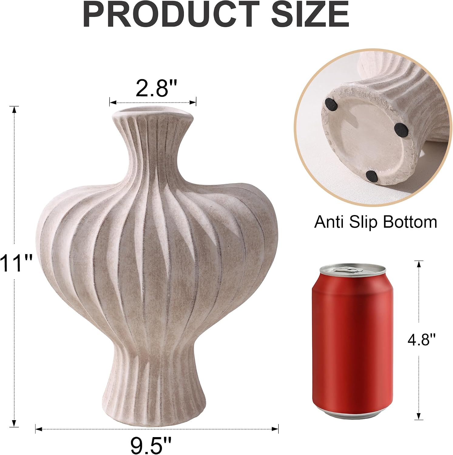 Thumbnail 5 de Ceramic Flower Vase 11 in