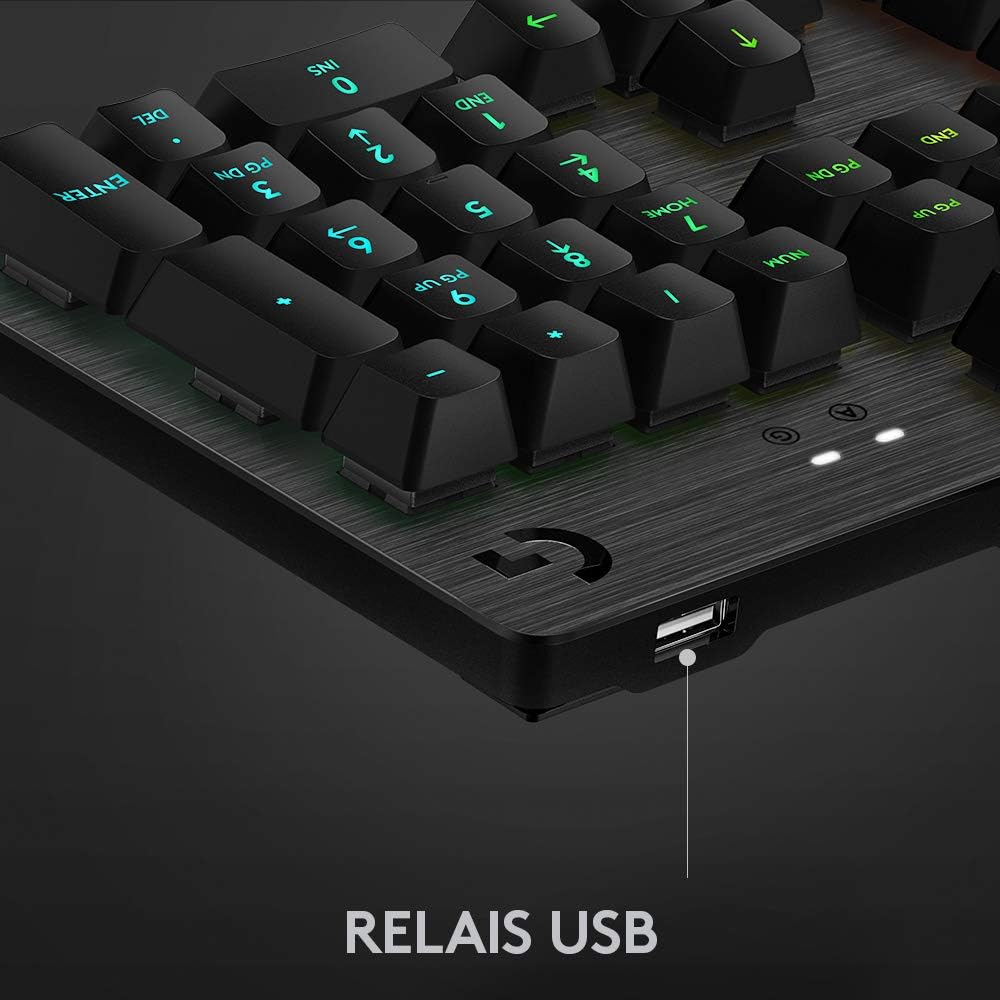 Detalle 2 de Logitech G512 Clavier Gamer Mécanique – GX Brown, RGB LIGHTSYNC, aluminium 5052, AZERTY Noir