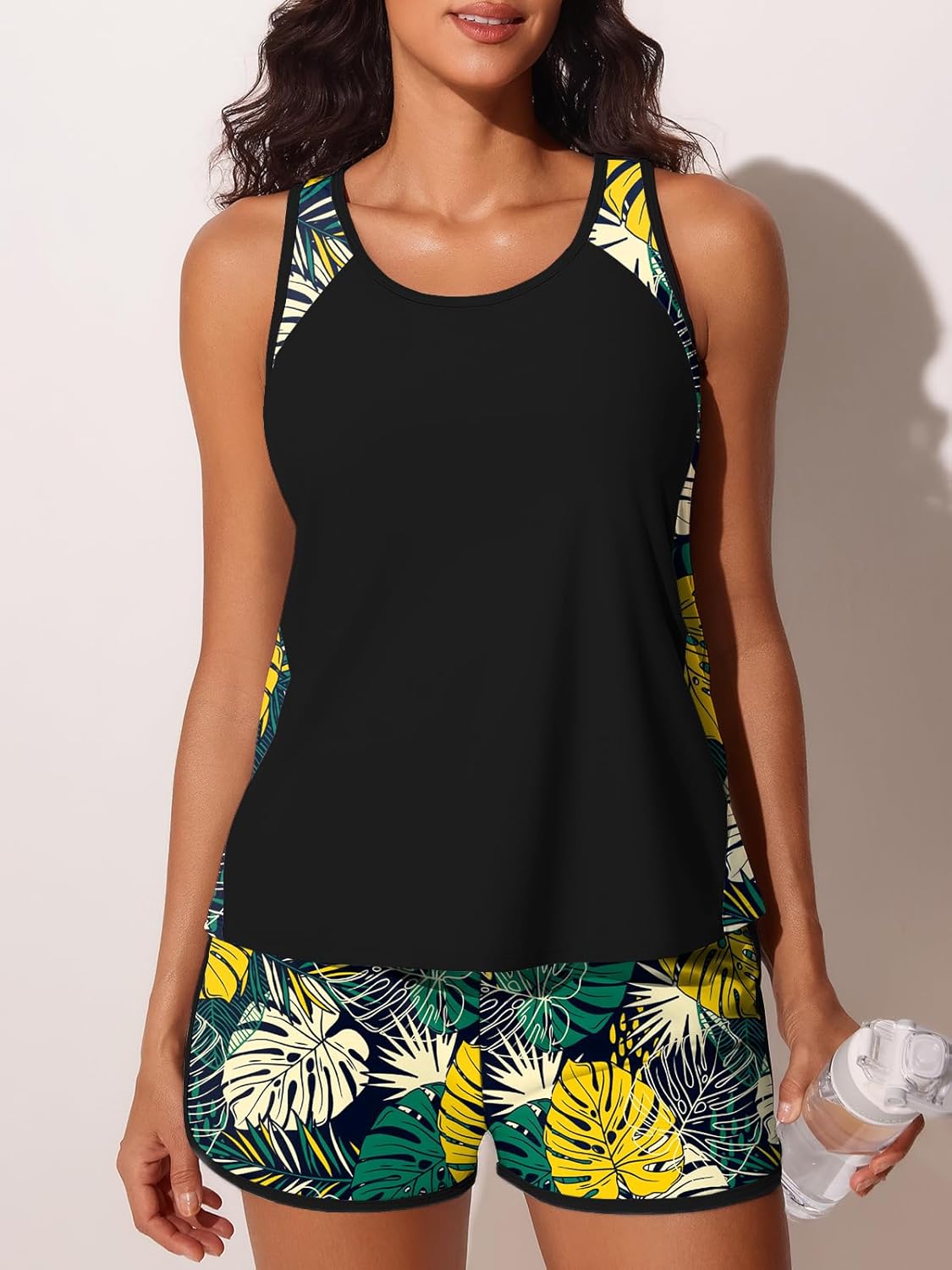 Thumbnail 2 de Summer Mae Tankini Blouson Swimsuit with Padded Cups and Pocket Shorts