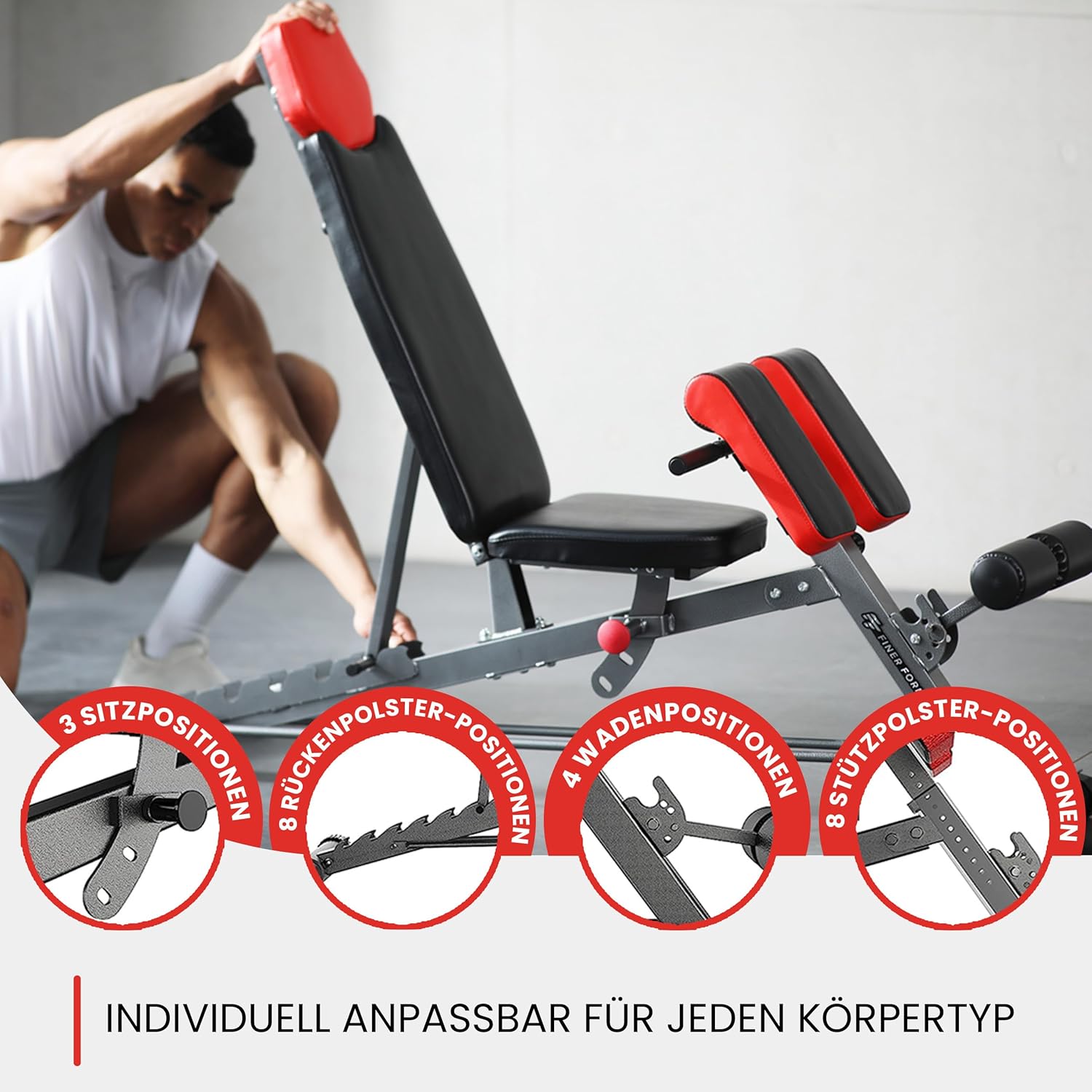 Detalle 2 de Finer Form Multifunktionale Hantelbank für Ganzkörpertraining