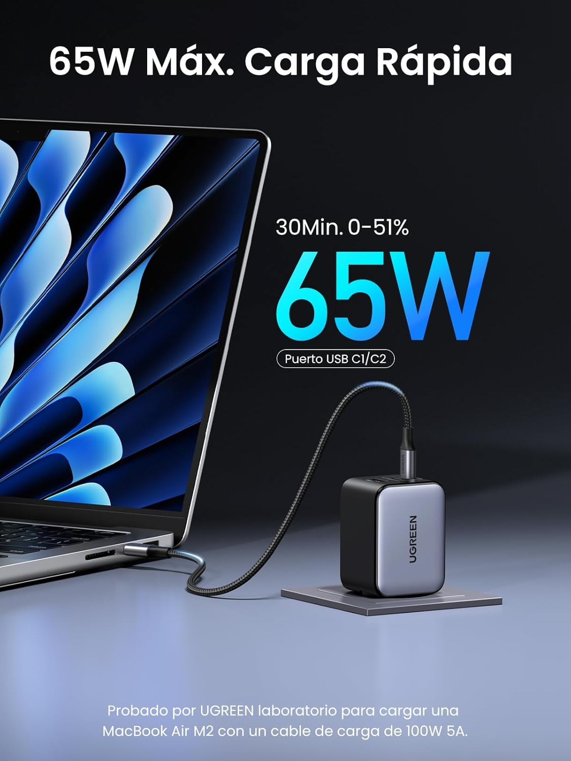 Thumbnail 1 de UGREEN Nexode X Cargador 65W USB C GAN ⚡ Rápido y Compatible
