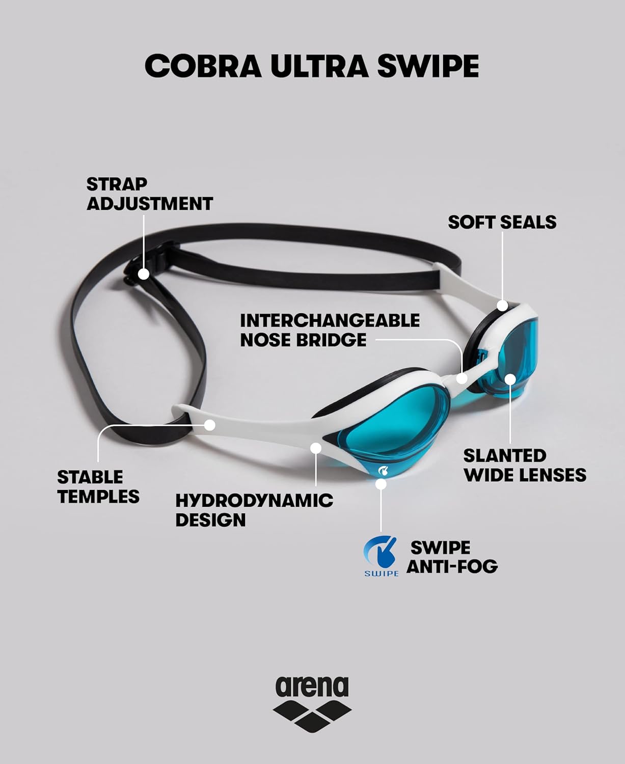 Thumbnail 1 de Arena Cobra Ultra Swipe MR: occhialini da gara anti-appannamento con lenti medio-scure