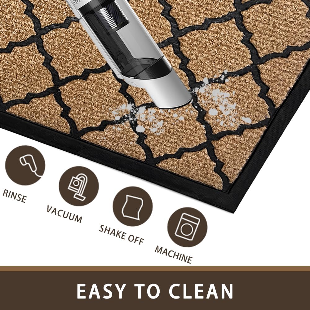 Detalle de Qingbei Rina Outdoor Doormat 40x70cm – Heavy Duty, Non-Slip and Waterproof