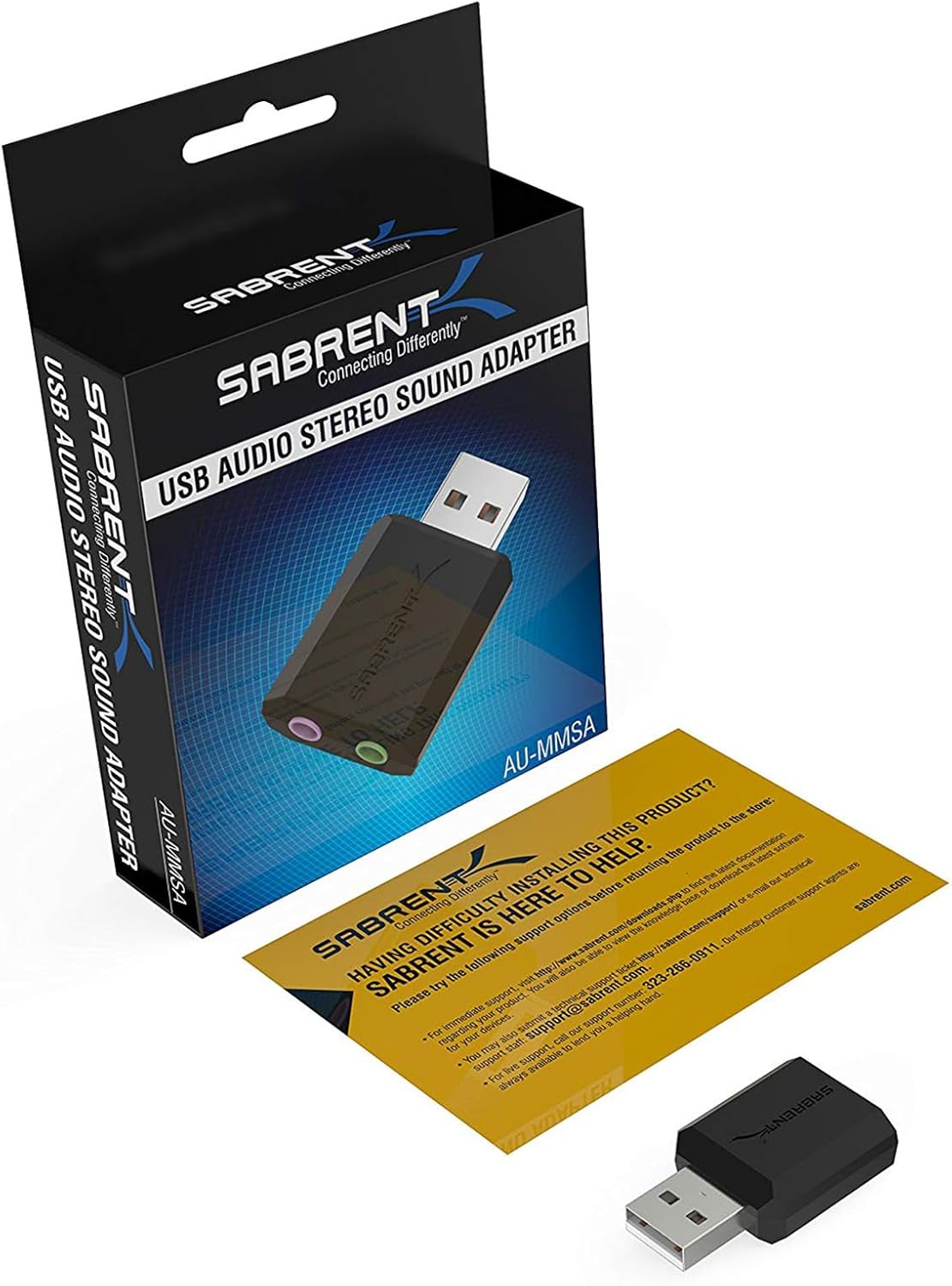 Thumbnail 6 de SABRENT USB to AUX Adapter (AU-MMSA) – external USB sound card with 3.5mm jack for headphones & mic