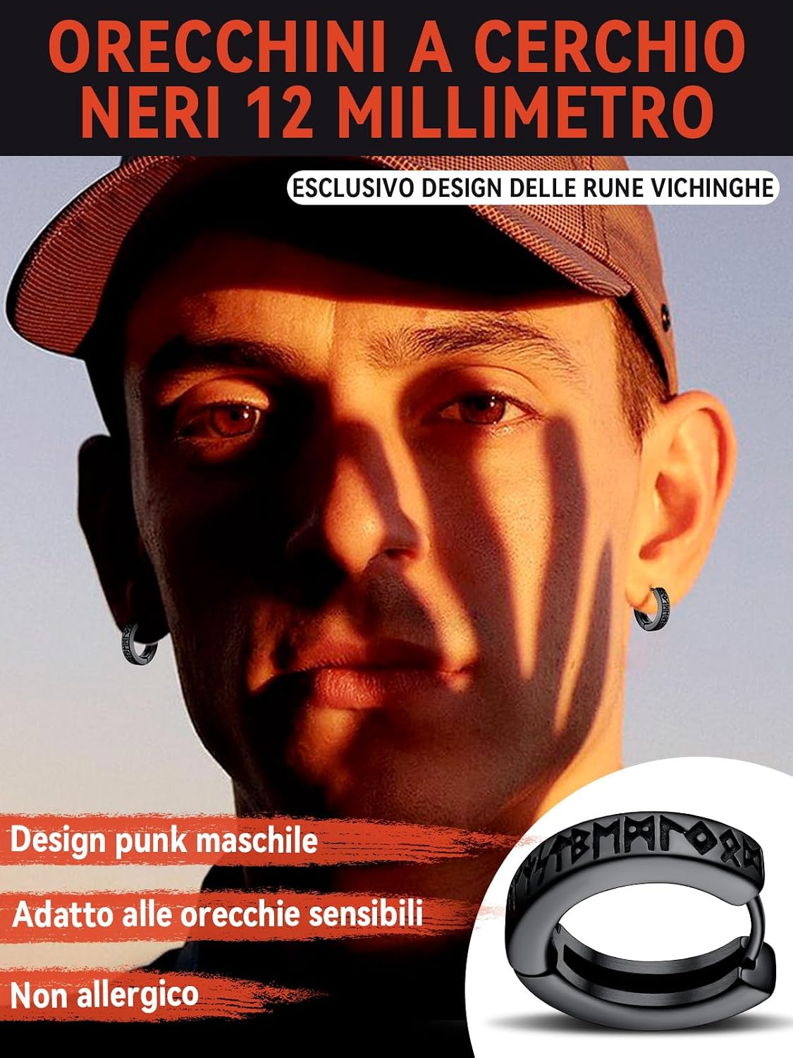 Thumbnail 1 de FaithHeart Orecchini Rune Vikinghe 11mm