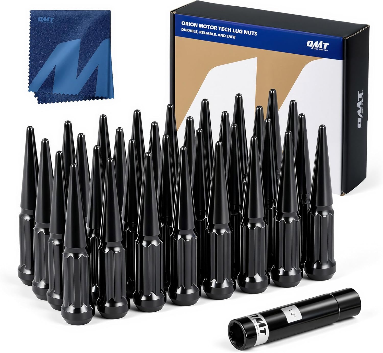 Detalle de 14x1.5 Spike Lug Nuts 32pc Black 🔩