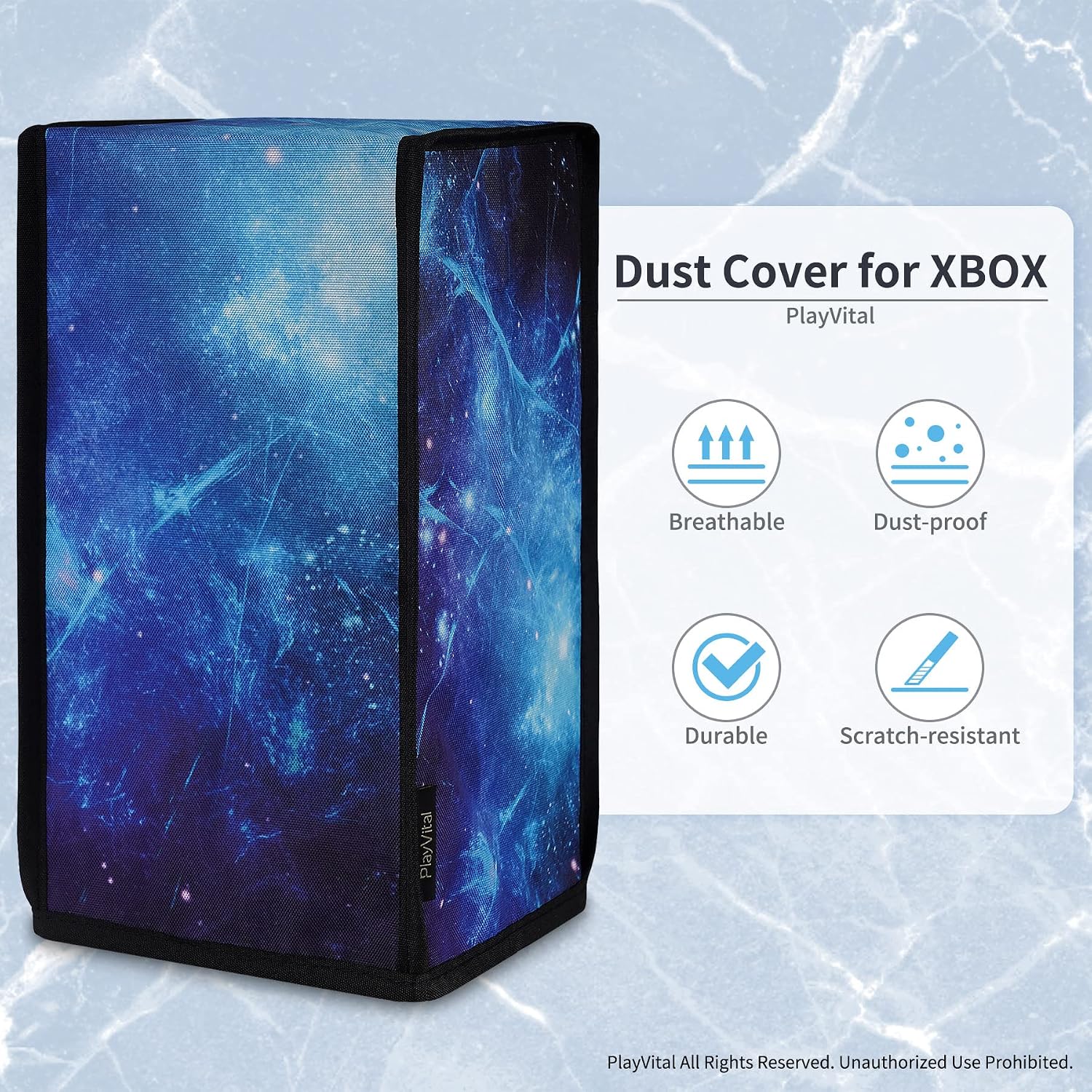 Detalle de playvital Nylon Dust Cover for Xbox Series X Console – Blue Nebula