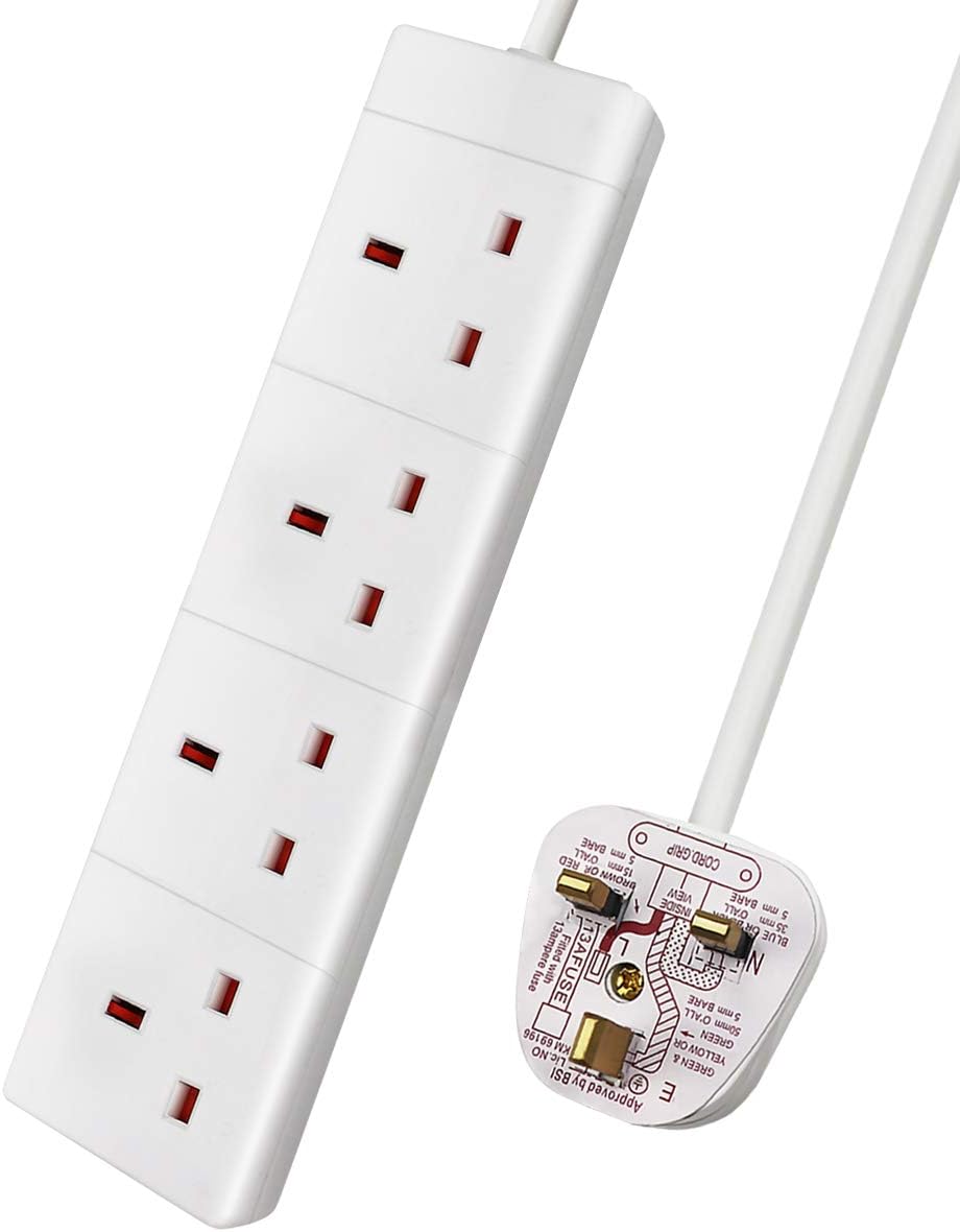 Detalle de ExtraStar 4 Way Extension Lead 2m, 13A ⚡