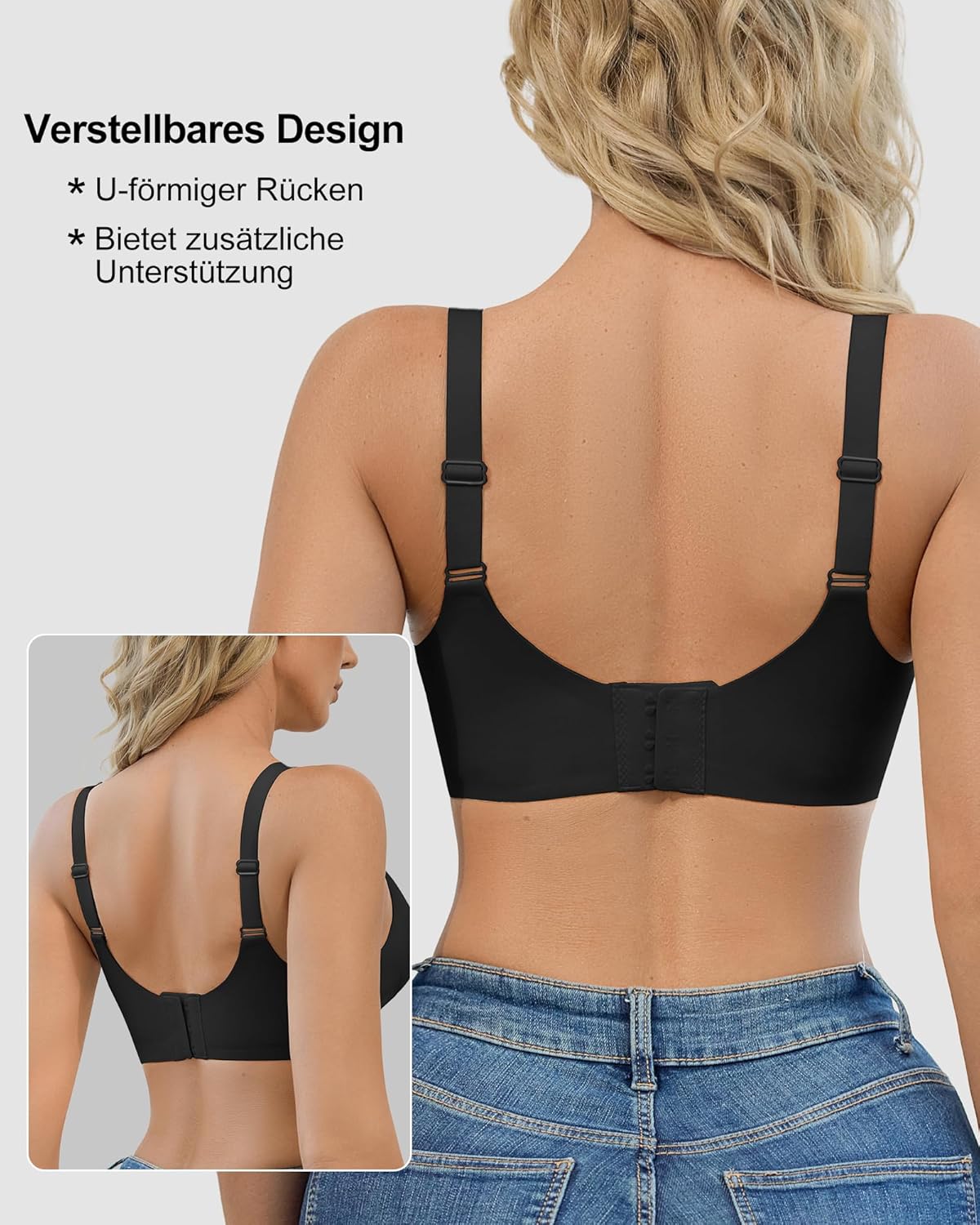 Thumbnail 3 de SHARICCA BH Damen Ohne Bügel – Nahtloser V-Ausschnitt, Gewellte Kanten & Push-Up