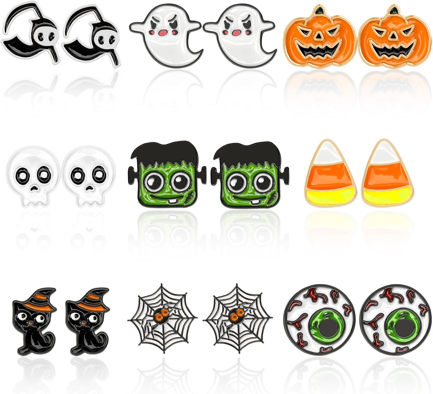 Detalle de AUGSUN Halloween Stud Earrings, 9 Pairs