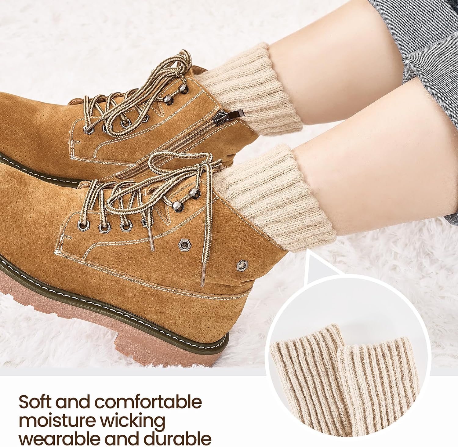 Detalle 2 de Niorasen NSUS25110 Women's Thermal Crew Socks, 3 Pairs, Cushioned