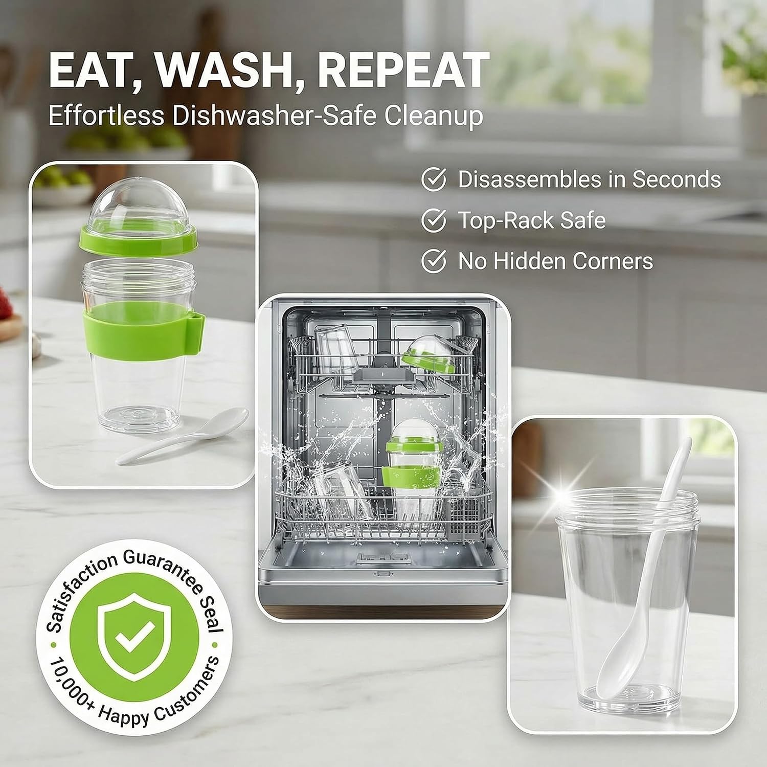 Detalle 2 de GOODS+GADGETS® Cereal to Go Cup, 350 ml + 100 ml, Green