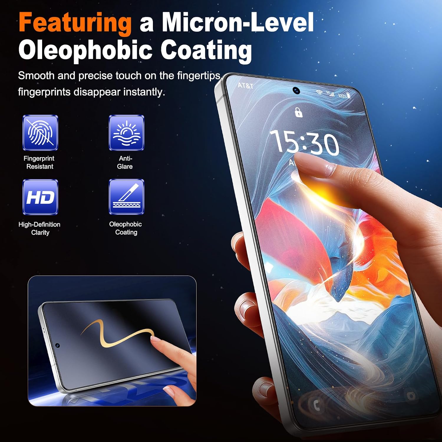 Detalle 1 de UniqueMe Matte Screen Protector for Galaxy S25 Ultra, 2-Pack, Anti-Glare Glass