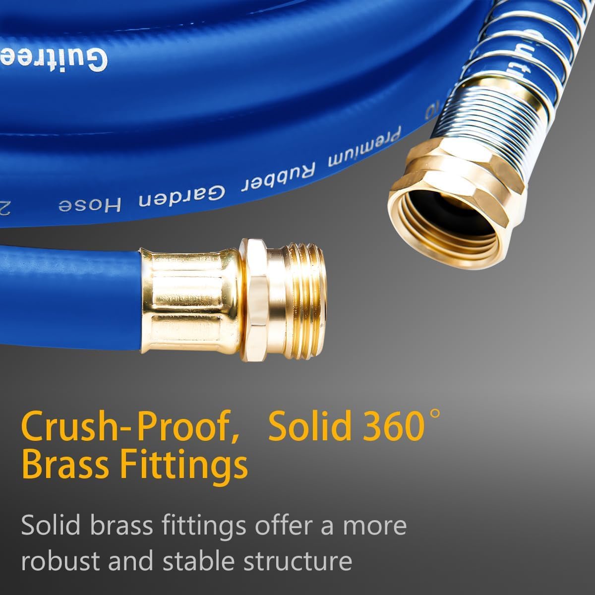 Detalle de Guitrees 75FT 5/8 Rubber Garden Hose, 200 PSI, Five-Layer Braiding