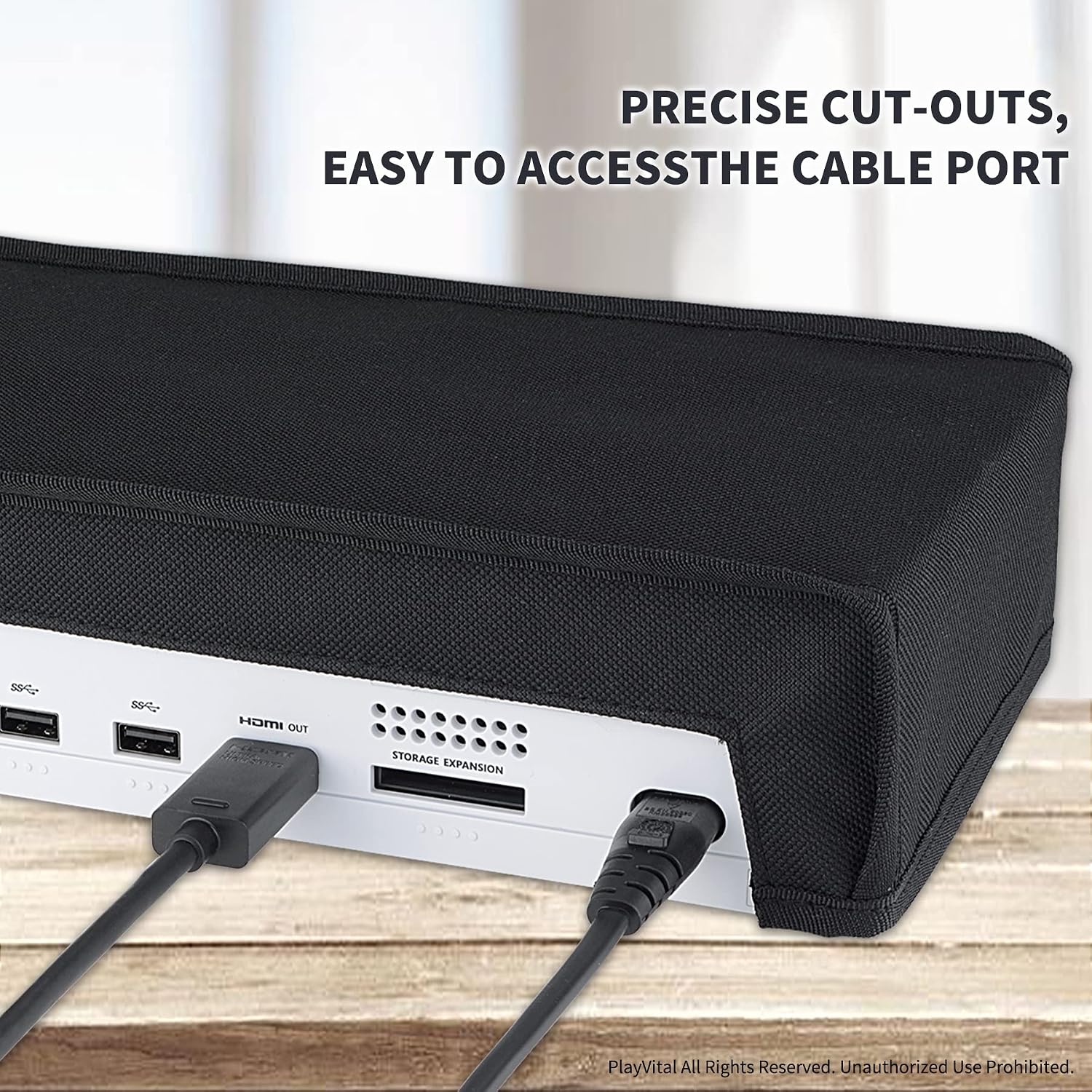 Detalle de PlayVital Black Nylon Dust Cover for Xbox Series S