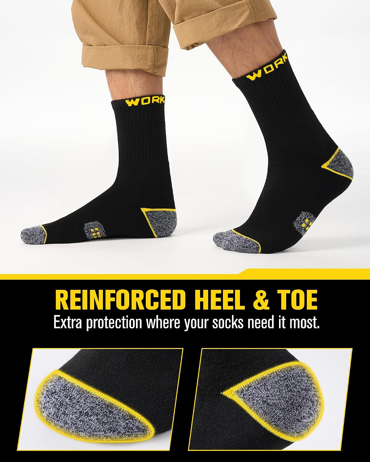 Detalle 1 de pandaplay Men's Work Socks, 10 Pairs