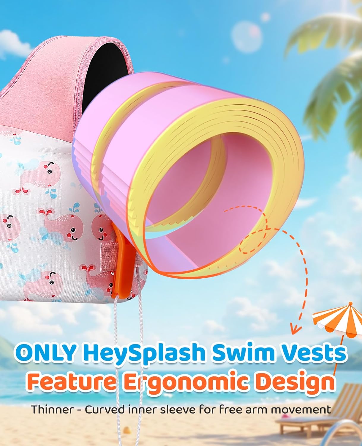 Thumbnail 1 de HeySplash Kids Swim Vest: Safe, Flexible Puddle Jumper for 33–66 lb Swimmers